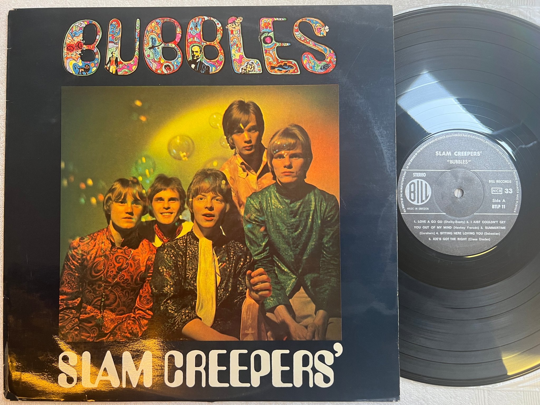 Omslagsbild för skivan SLAM CREEPERS bubbles LP -67 Swe BILL BTLP 11 r&b / psych 