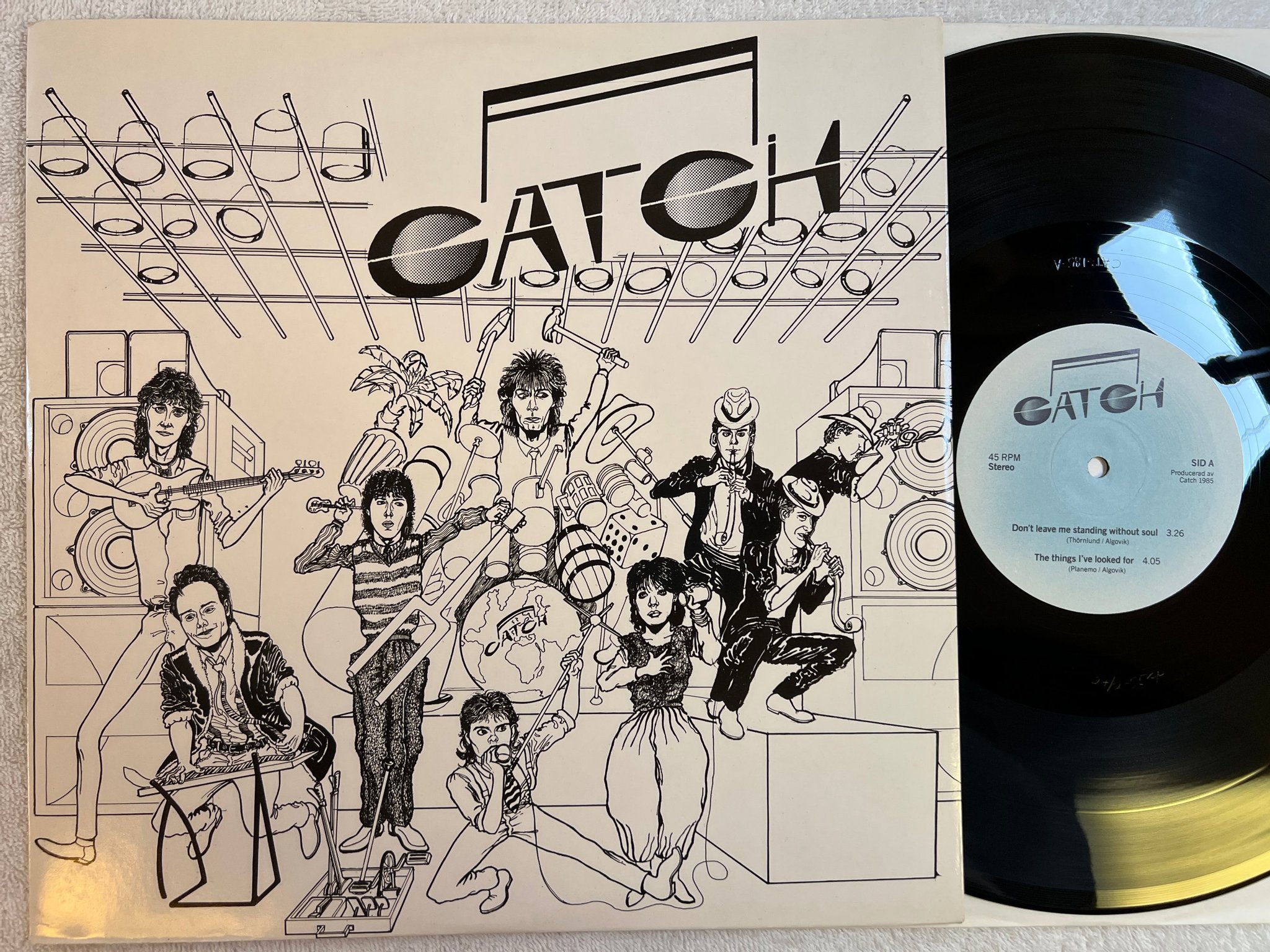 Omslagsbild för skivan CATCH s/t 12"ep -85 Rare private swedish modern soul "the things I've looked for