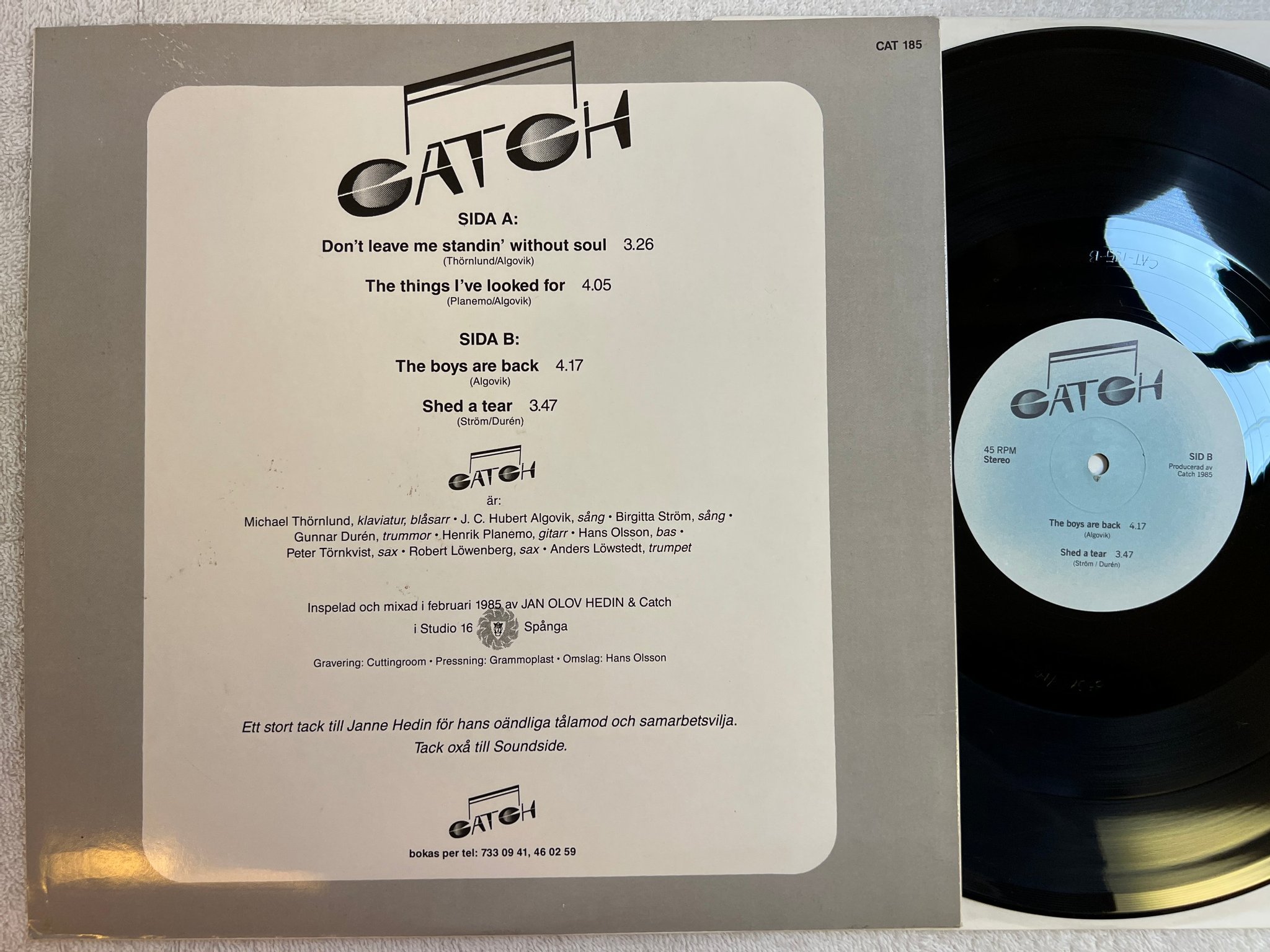 Omslagsbild för skivan CATCH s/t 12"ep -85 Rare private swedish modern soul "the things I've looked for