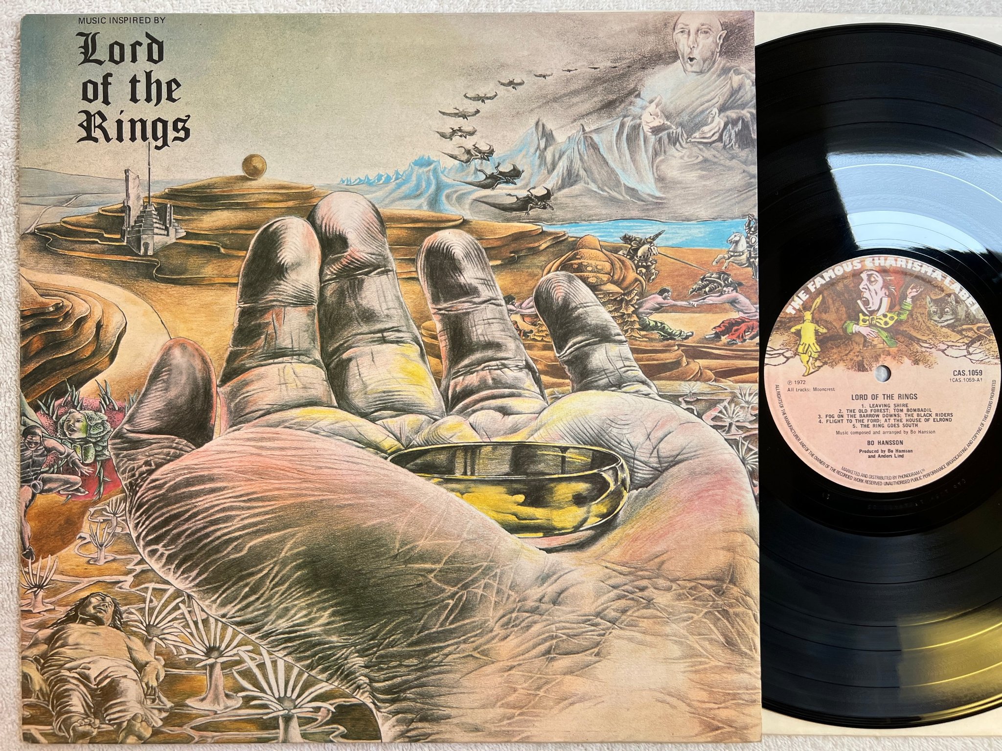 Omslagsbild för skivan BO HANSSON lord of the rings LP  THE FAMOUS CHARISMA CAS 1059 