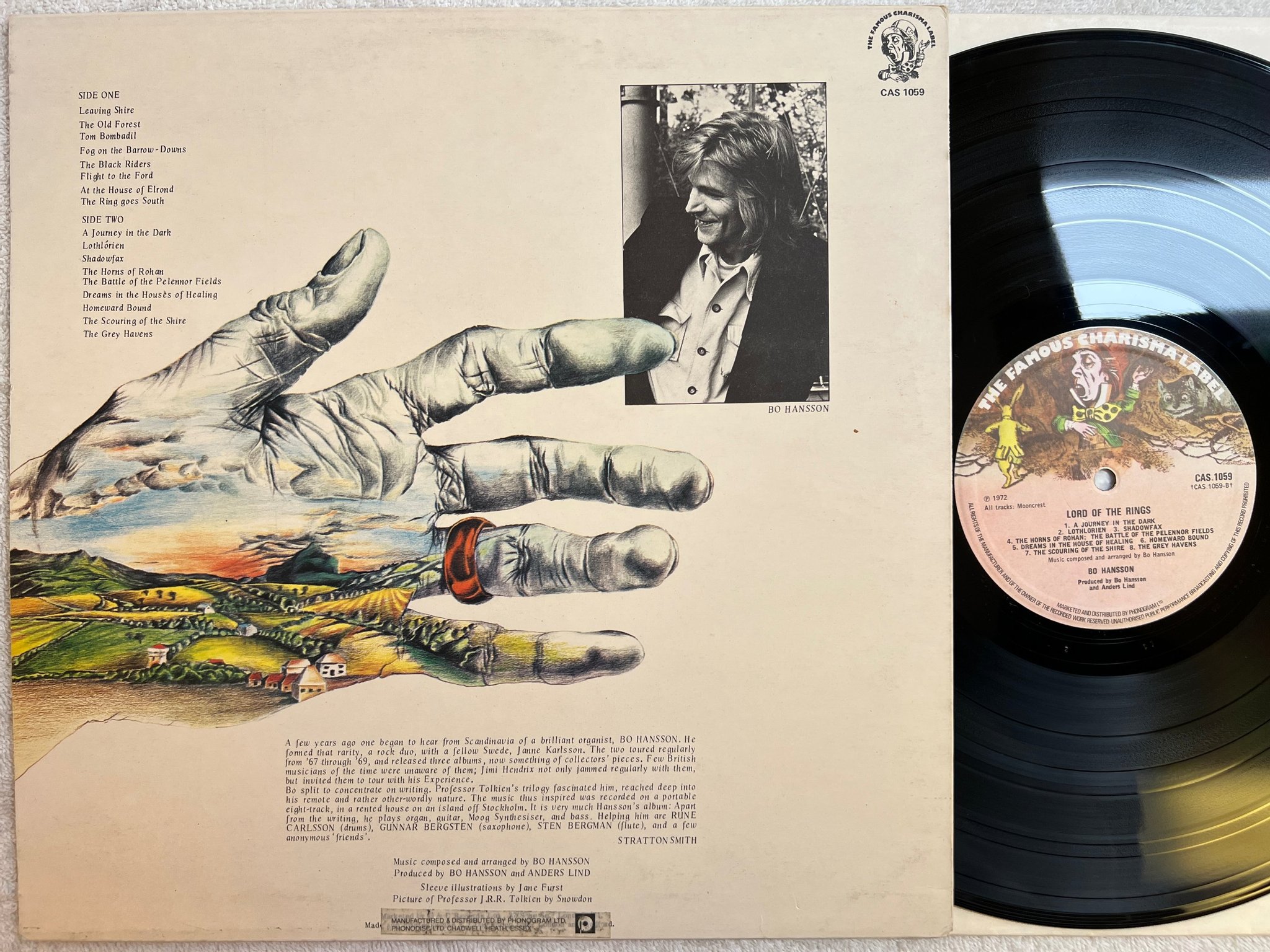 Omslagsbild för skivan BO HANSSON lord of the rings LP  THE FAMOUS CHARISMA CAS 1059 