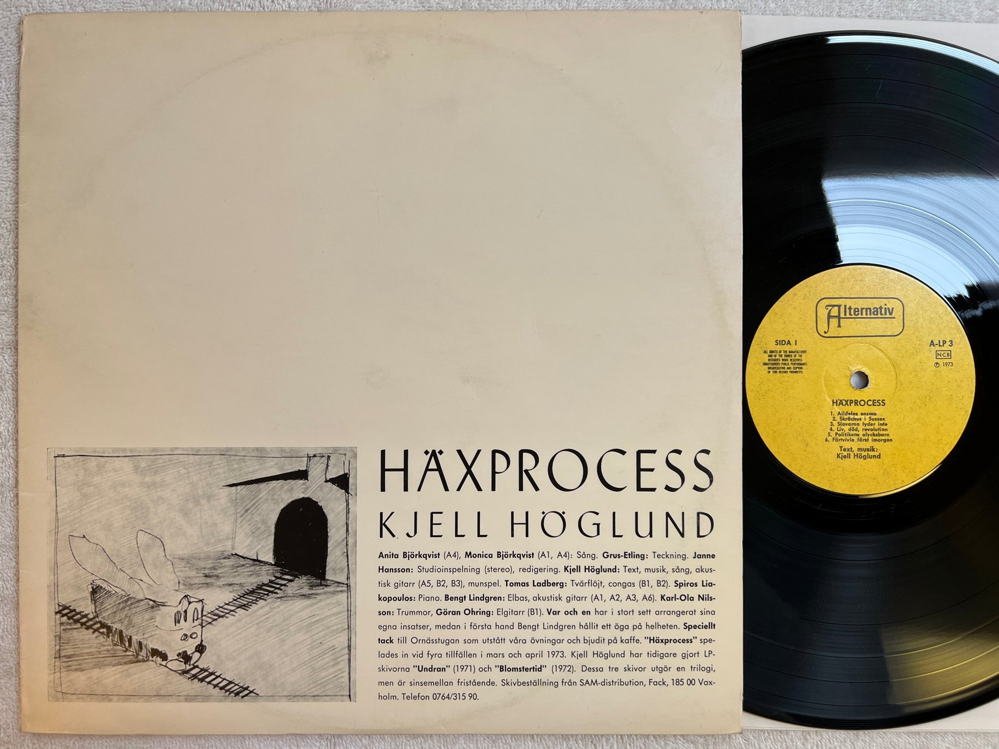 Omslagsbild för skivan KJELL HÖGLUND häxprocess LP -73 Swe ALTERNATIV LP-3 