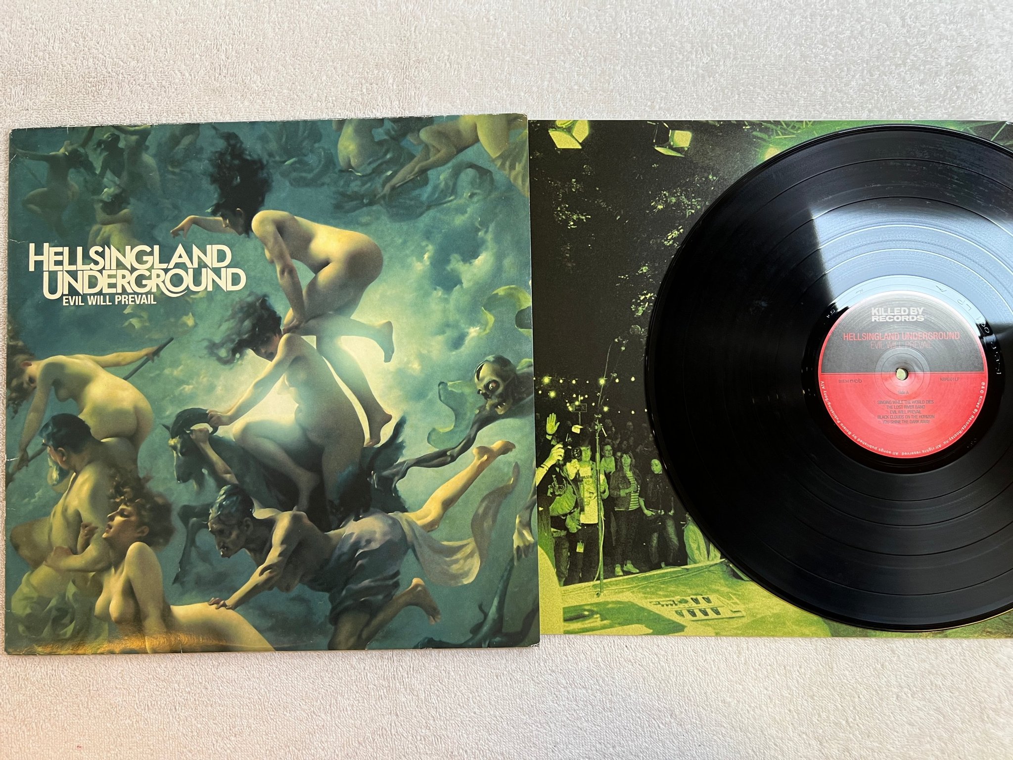 Omslagsbild för skivan HELLSINGLAND UNDERGROUND Evil Will Prevail LP 2012 Swe ROOTSY KBR001LP 