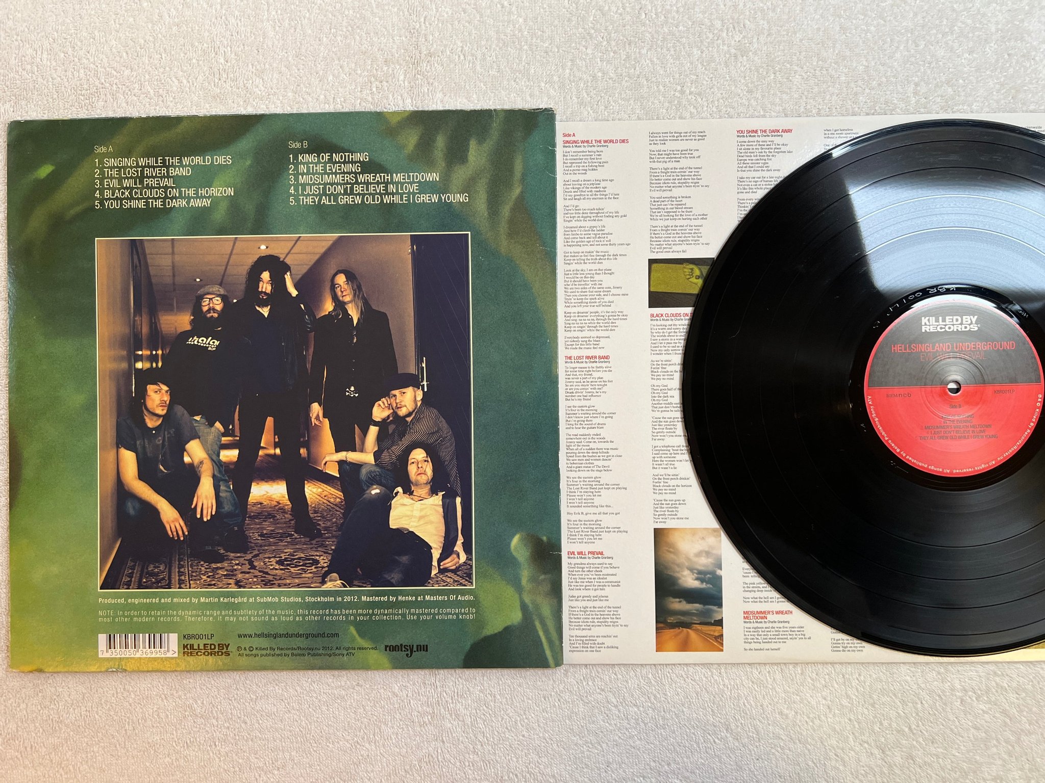 Omslagsbild för skivan HELLSINGLAND UNDERGROUND Evil Will Prevail LP 2012 Swe ROOTSY KBR001LP 