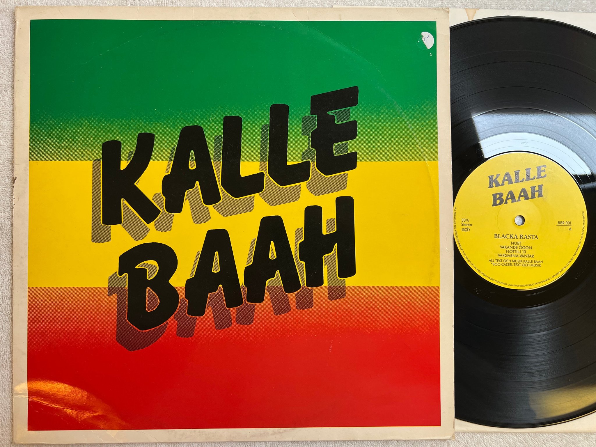 Omslagsbild för skivan KALLE BAAH blacka rasta LP -85 Swe BLACKA ROOTS BBR 001 reggae