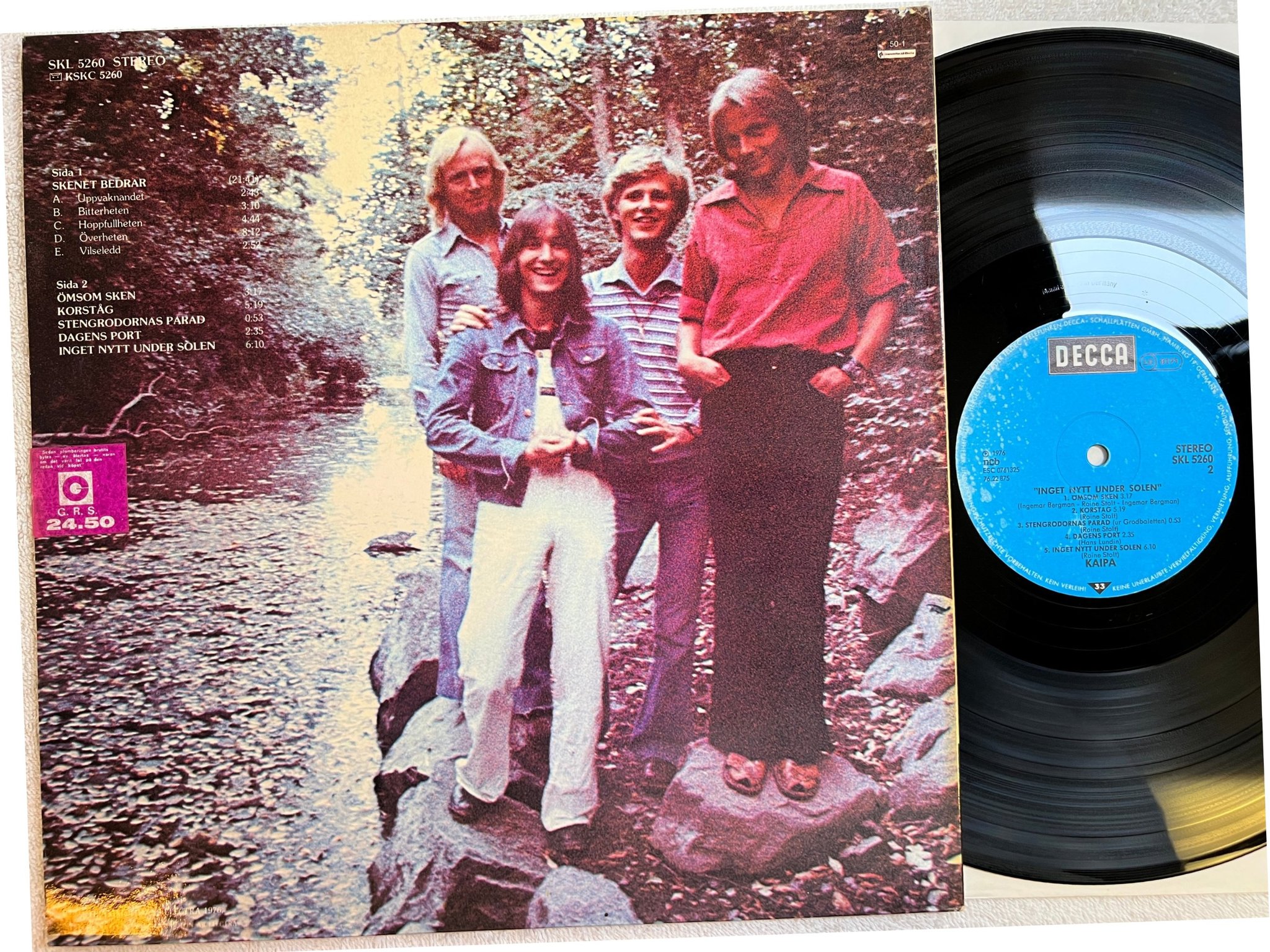 Omslagsbild för skivan KAIPA inget nytt under solen LP -76 ncb DECCA SKL 5260