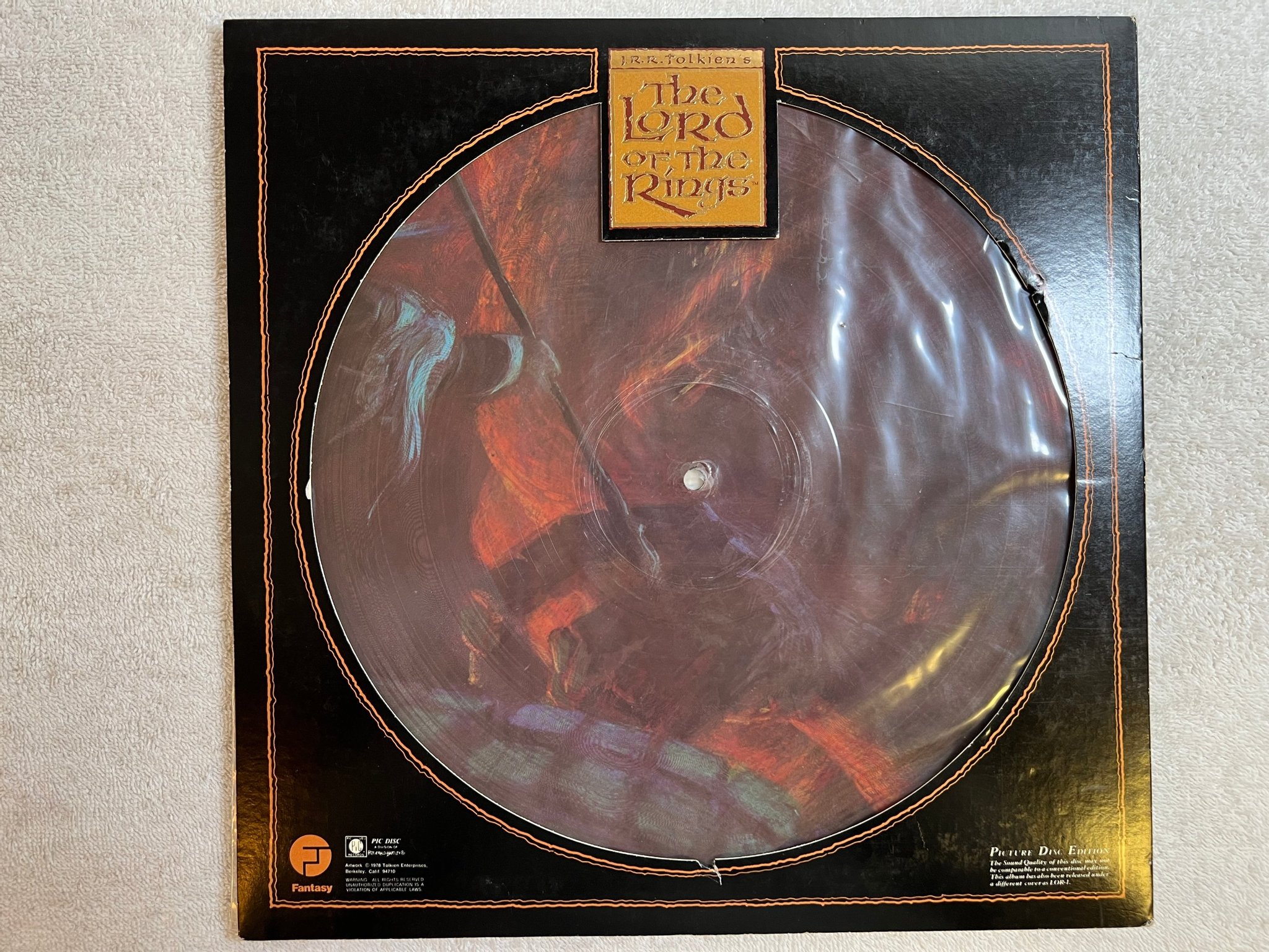 Omslagsbild för skivan L. ROSENMAN The Lord Of The Rings 2xLP -78 PICTURE DISC US FANTASY LORPD-2