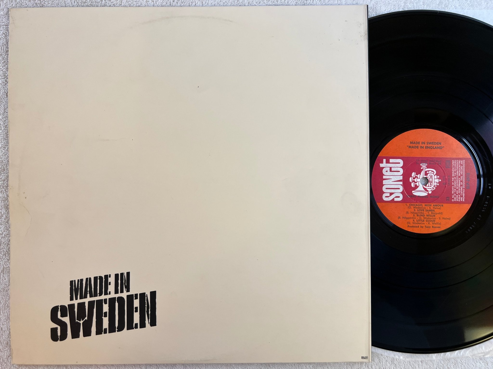 Omslagsbild för skivan MADE IN SWEDEN made in England LP -70 Swe SONET SLP-2512