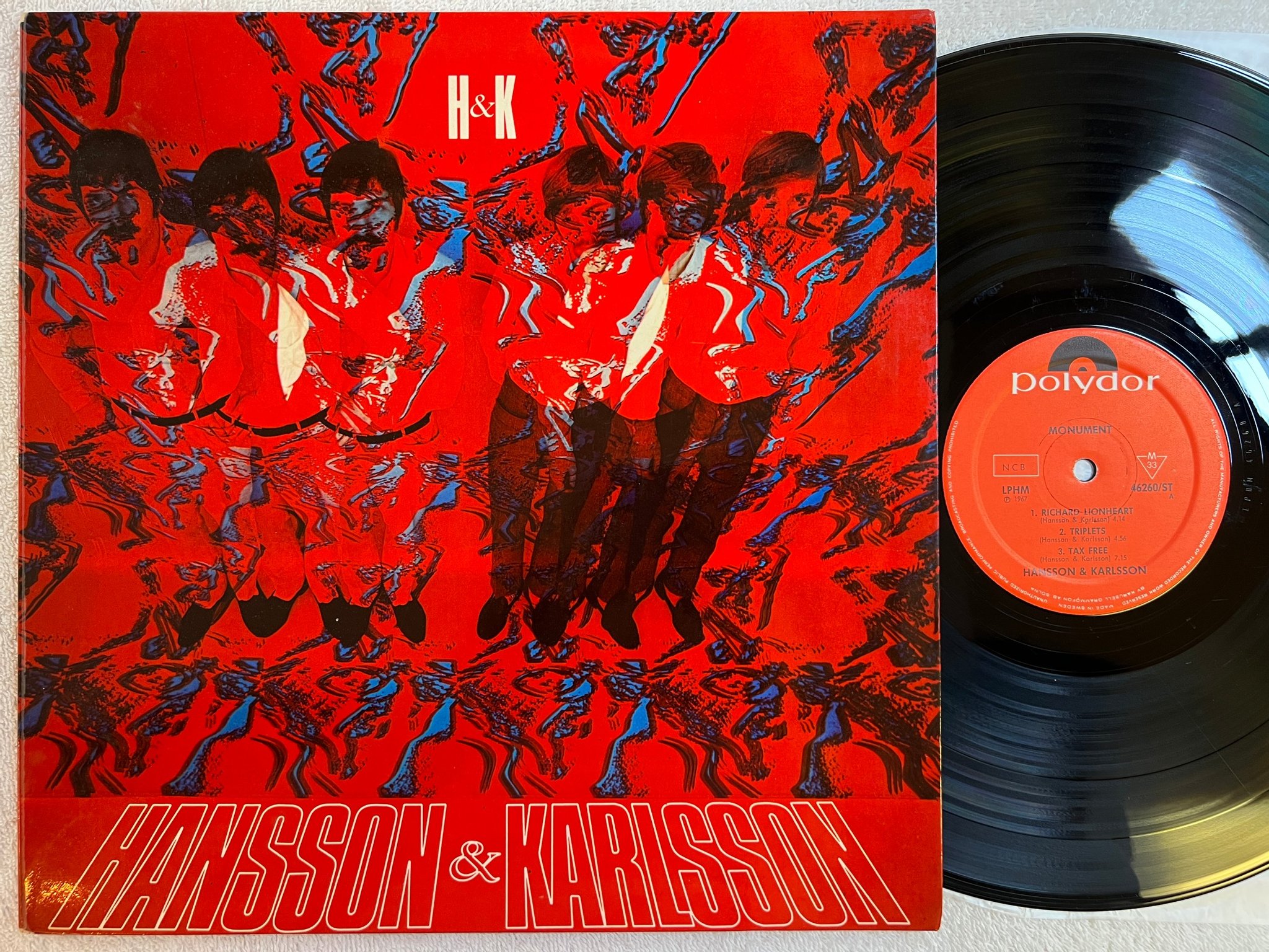 Omslagsbild för skivan HANSSON & KARLSSON monument LP -67 Swe POLYDOR LPHM 46260 ST psych blues