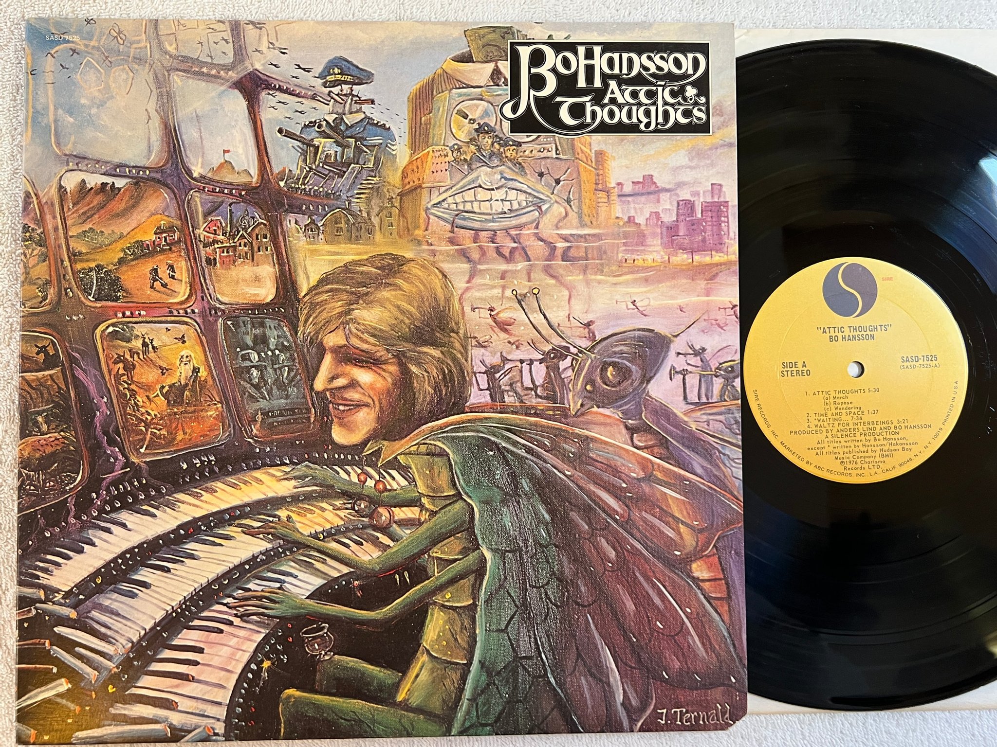 Omslagsbild för skivan BO HANSSON attic thoughts LP -76  US SIRE SASD-7525 