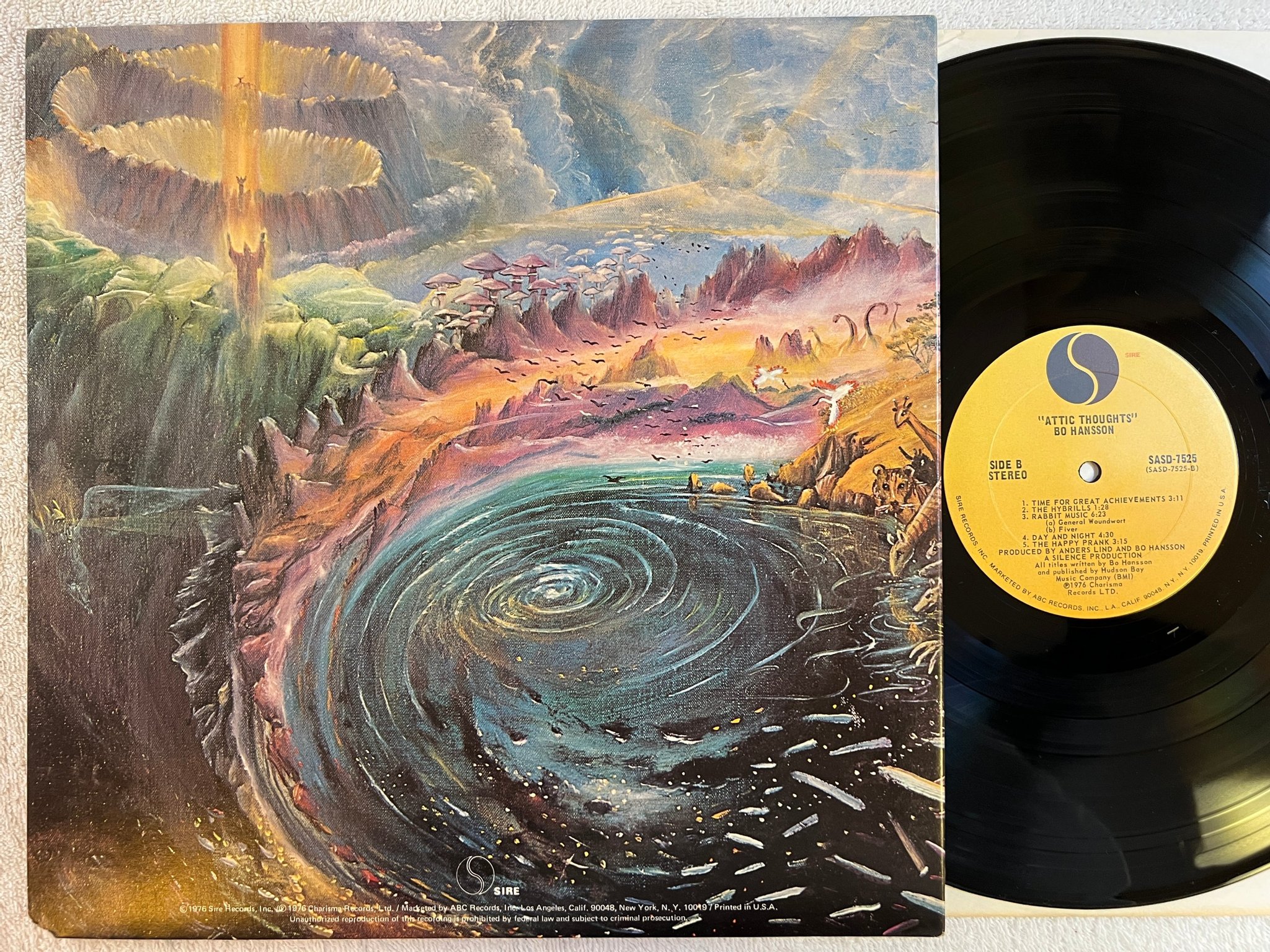 Omslagsbild för skivan BO HANSSON attic thoughts LP -76  US SIRE SASD-7525 