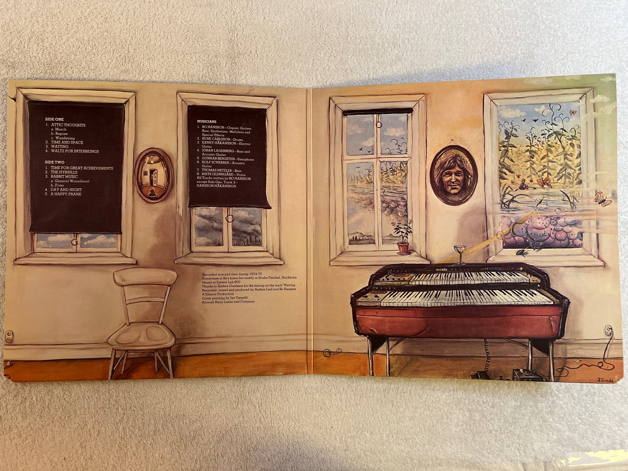 Omslagsbild för skivan BO HANSSON attic thoughts LP -76  US SIRE SASD-7525 