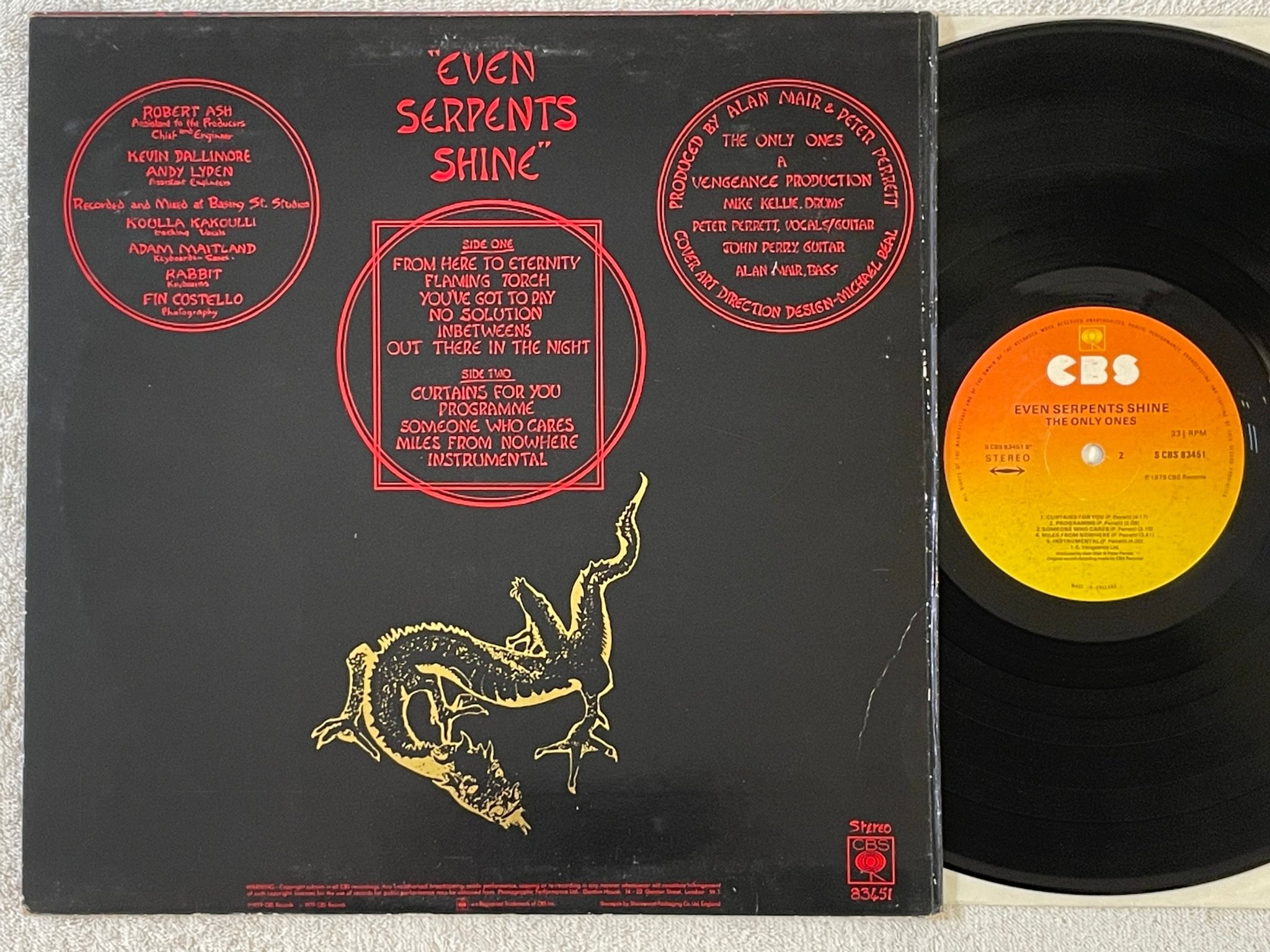 Omslagsbild för skivan THE ONLY ONES even serpents shine LP -79 UK CBS 83451 new wave
