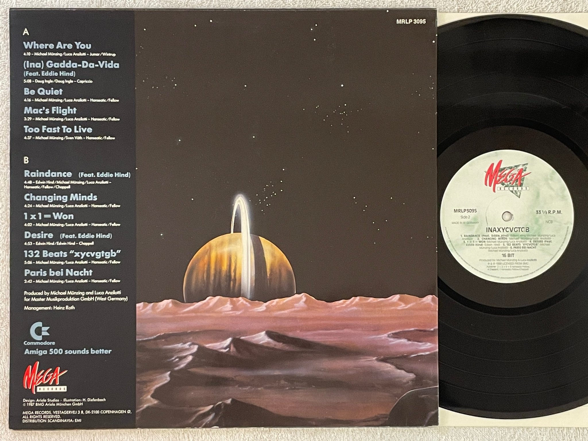 Omslagsbild för skivan 16 BIT Inaxycvgtgb LP -88 Den MEGA MRLP 3095 synth-pop / electro