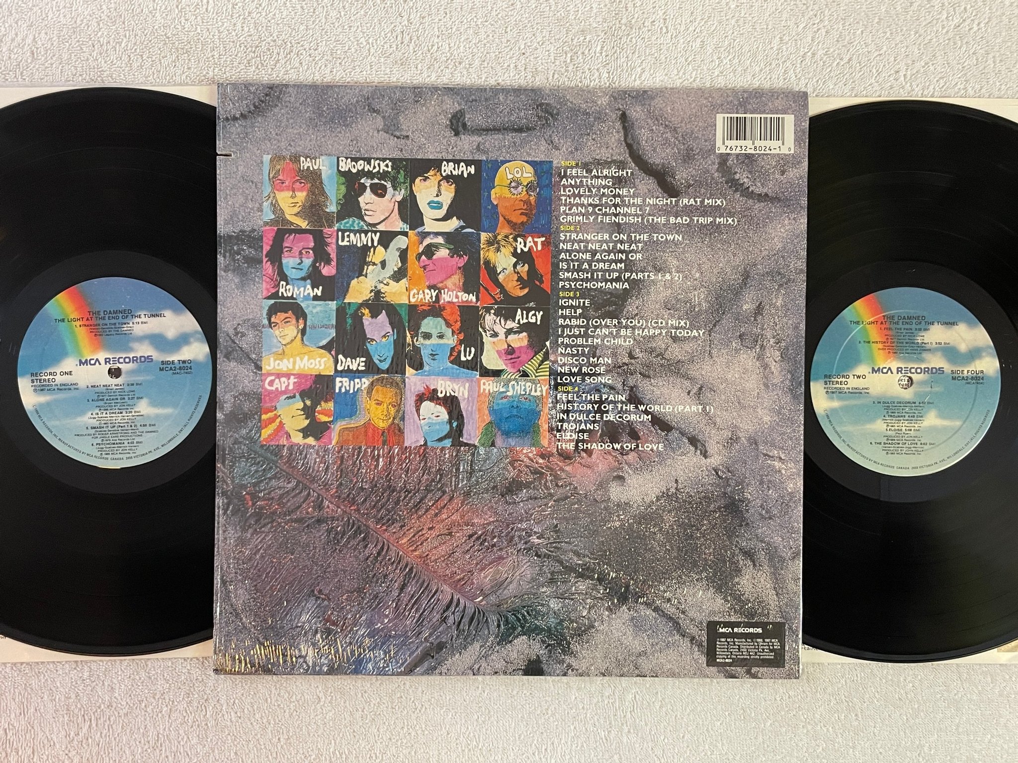 Omslagsbild för skivan THE DAMNED The Light At The End Of The Tunnel 2xLP -87 Can MCA 2-8024 punk