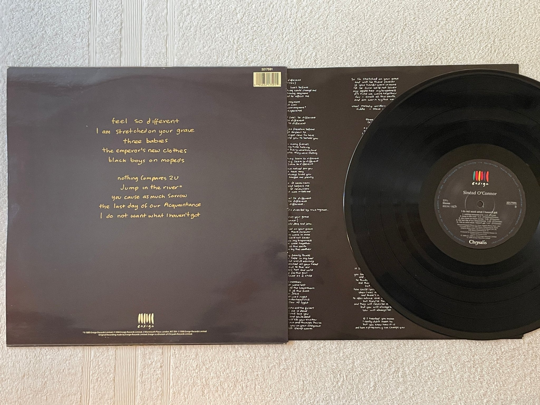 Omslagsbild för skivan SINEAD O'CONNOR I Do Not Want What I Haven't Got LP -90 ncb ensign 3217591