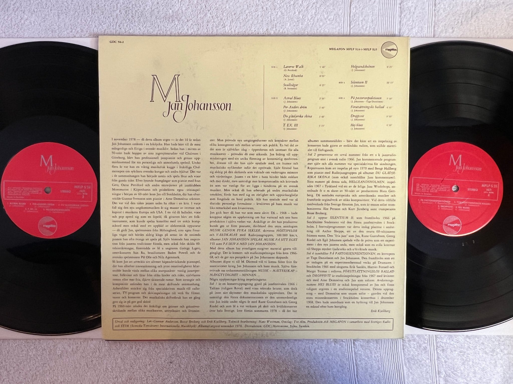 Omslagsbild för skivan JAN JOHANSSON M 2xLP -78 Swe MEGAFON MFLP S24