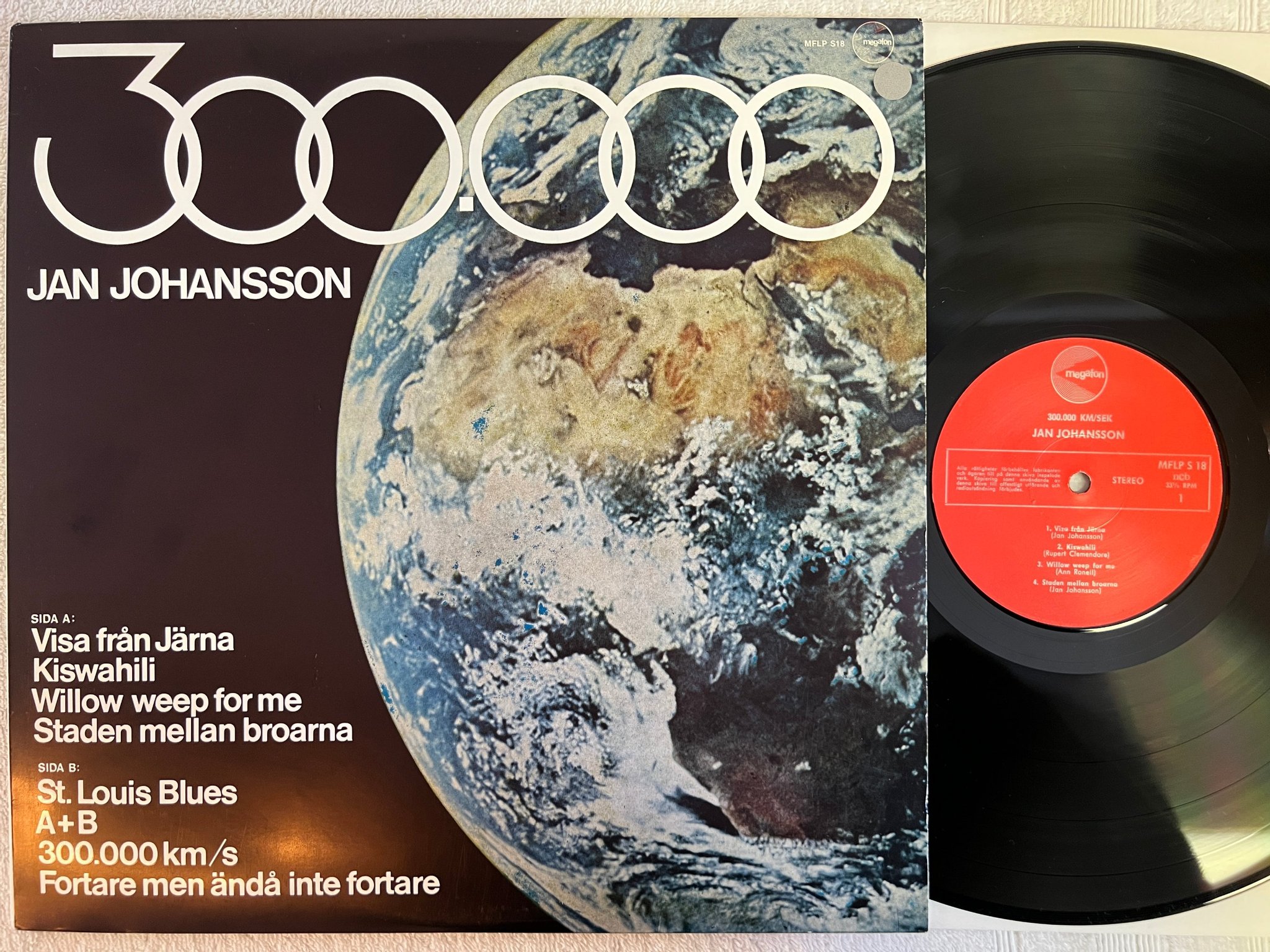 Omslagsbild för skivan JAN JOHANSSON 300.000 LP -72 Swe MEGAFON MFLP S18