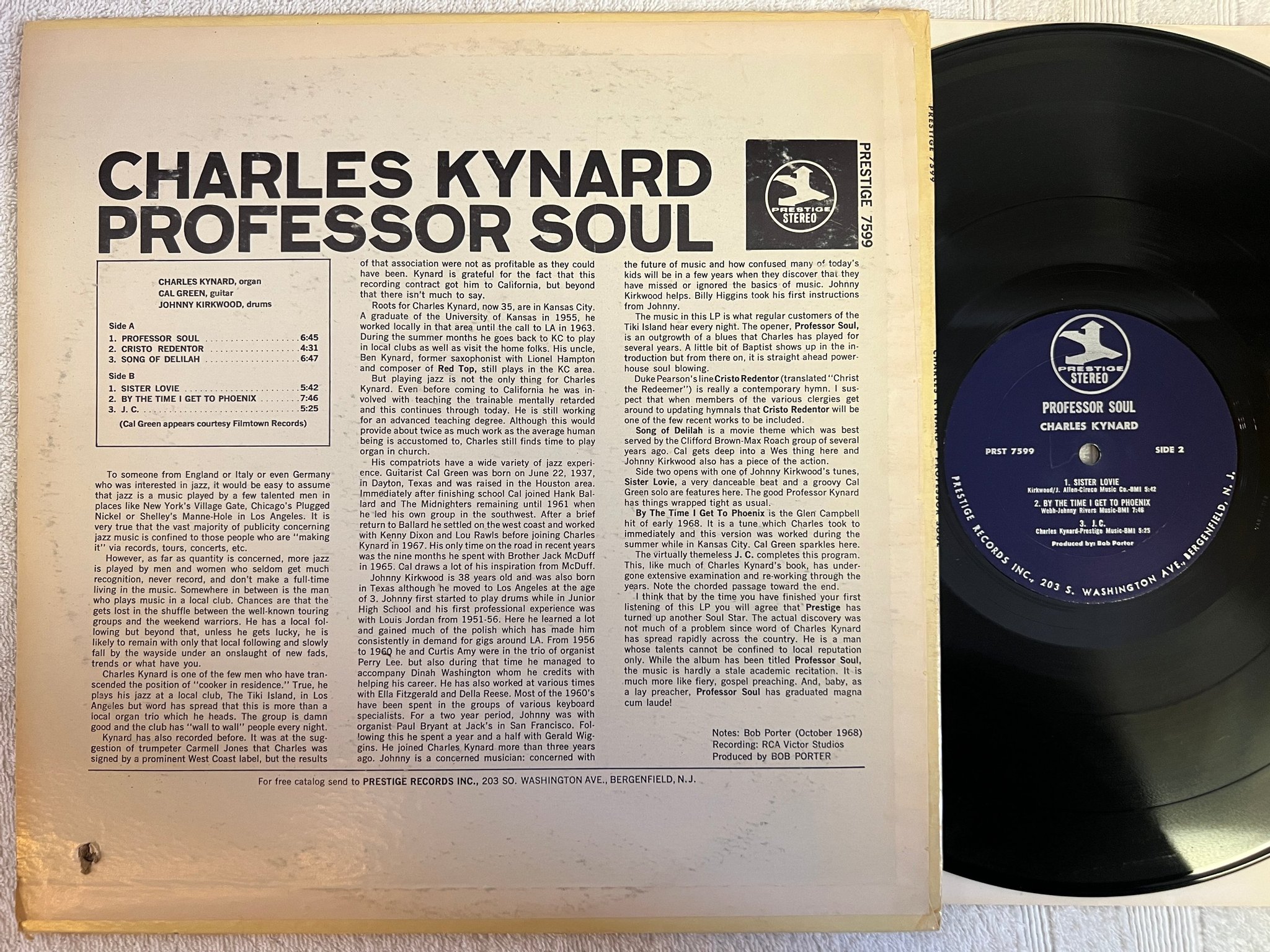 Omslagsbild för skivan CHARLES KYNARD professor soul LP -68 US PRESTIGE PR 7599