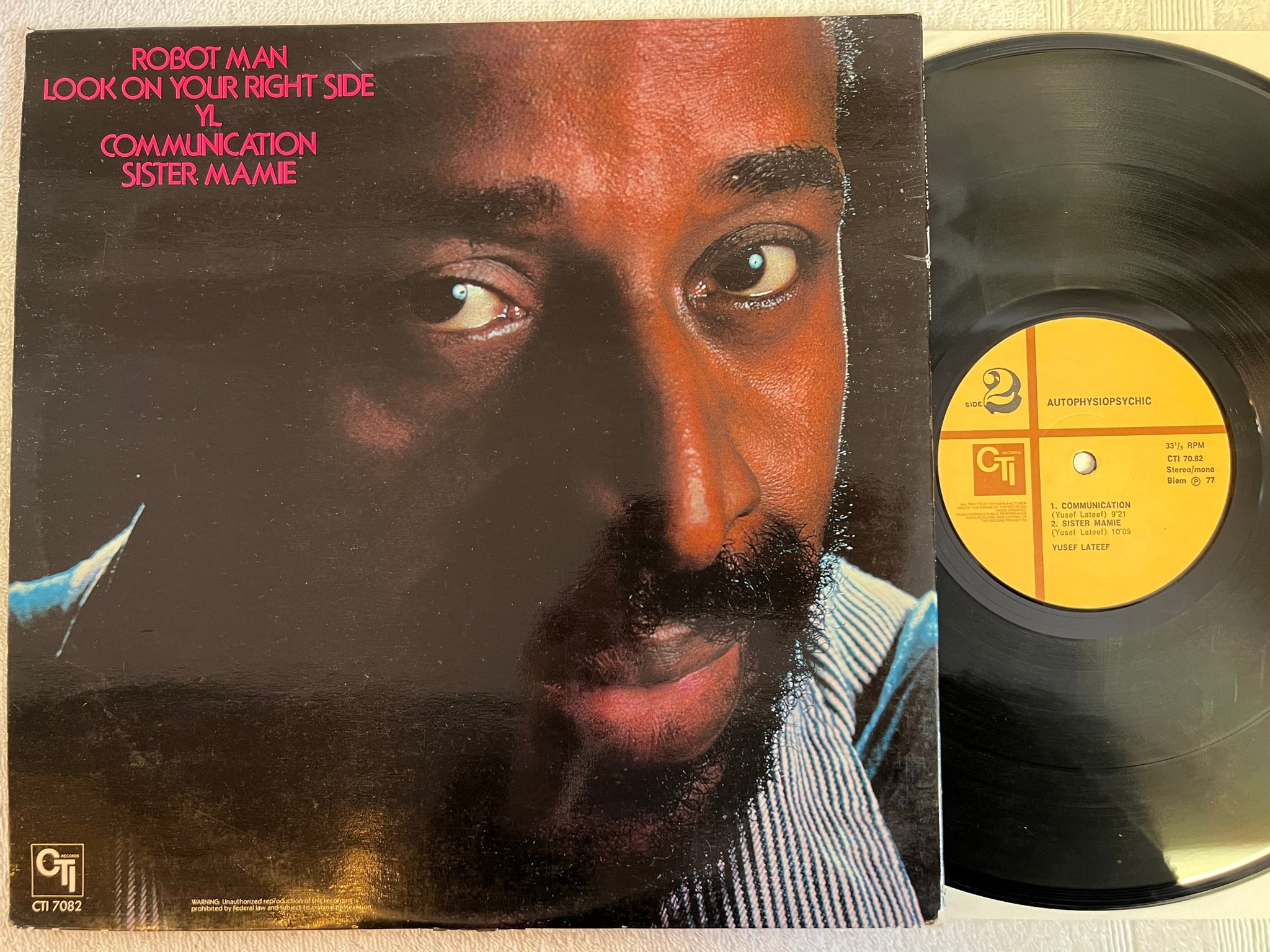 Omslagsbild för skivan YUSUF LATEEF Autophysiopsychic LP -77 EU CTI 7082 