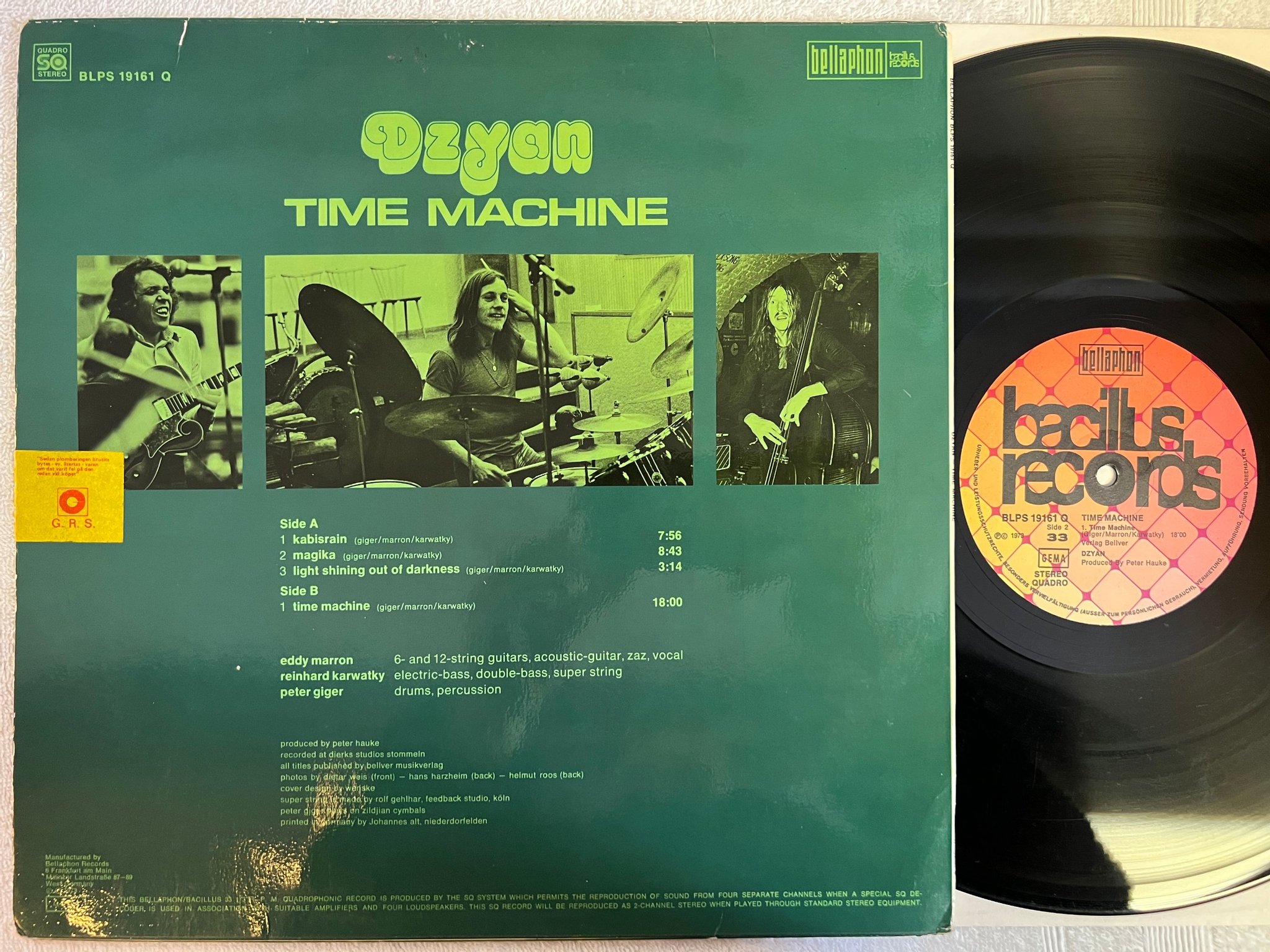 Omslagsbild för skivan DZYAN time machine LP -73 Ger BACILLUS BLPS 19161 Q krautrock 