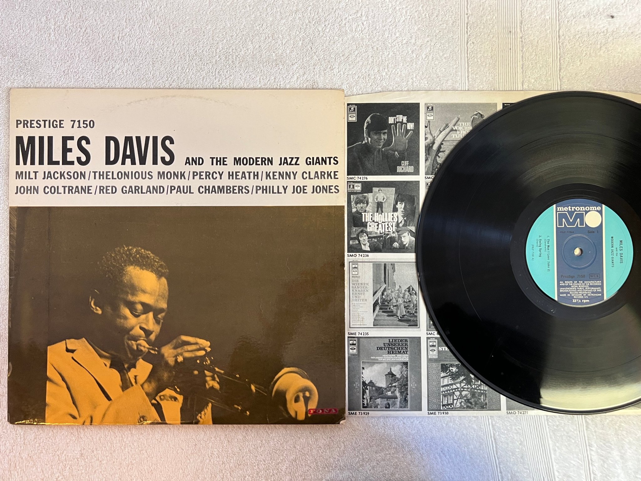 Omslagsbild för skivan MILES DAVIS & Modern jazz Giants LP Den METRONOME PRESTIGE 7150