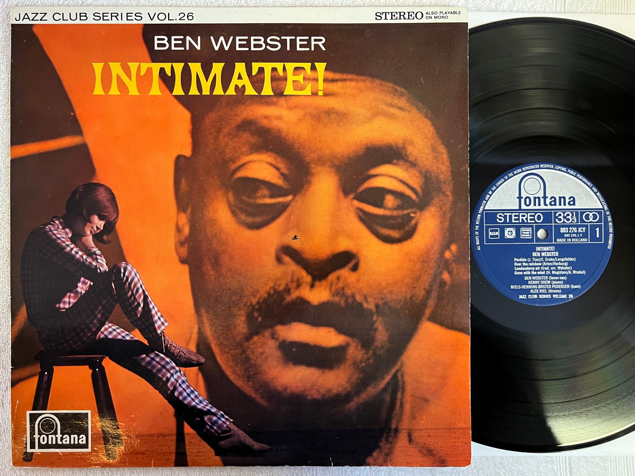 Omslagsbild för skivan BEN WEBSTER intimate! LP -65 Hol FONTANA 883 276 JCY