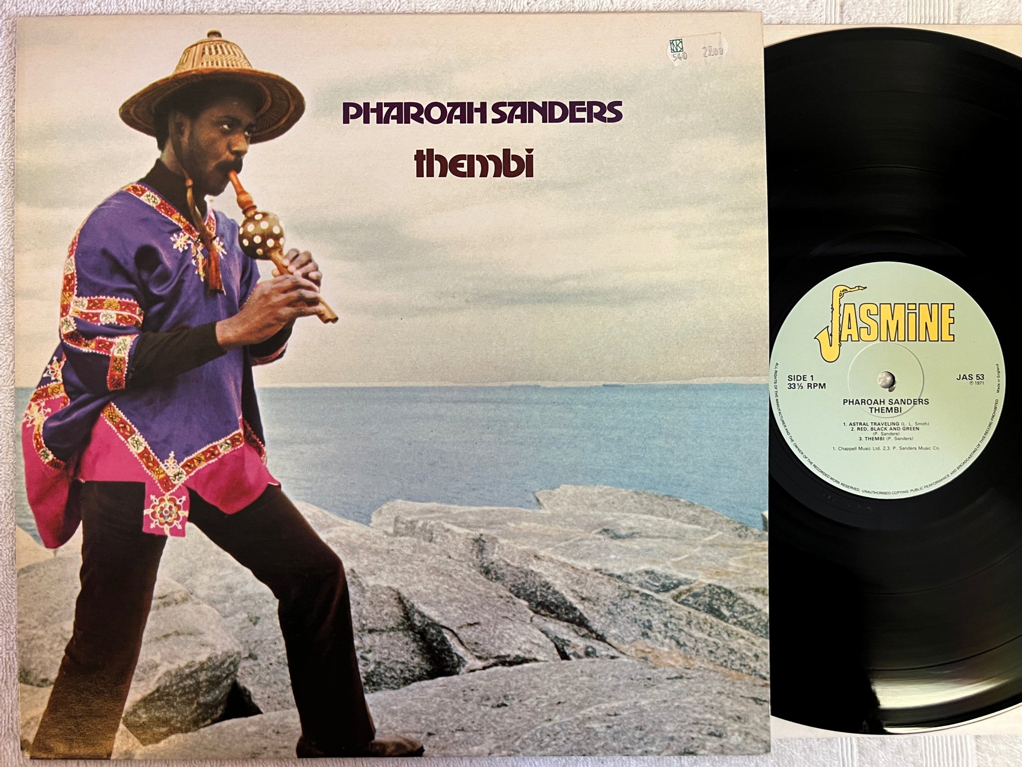 Omslagsbild för skivan PHAROAH SANDERS thembi LP re UK JASMINE JAS 53 spiritual jazz
