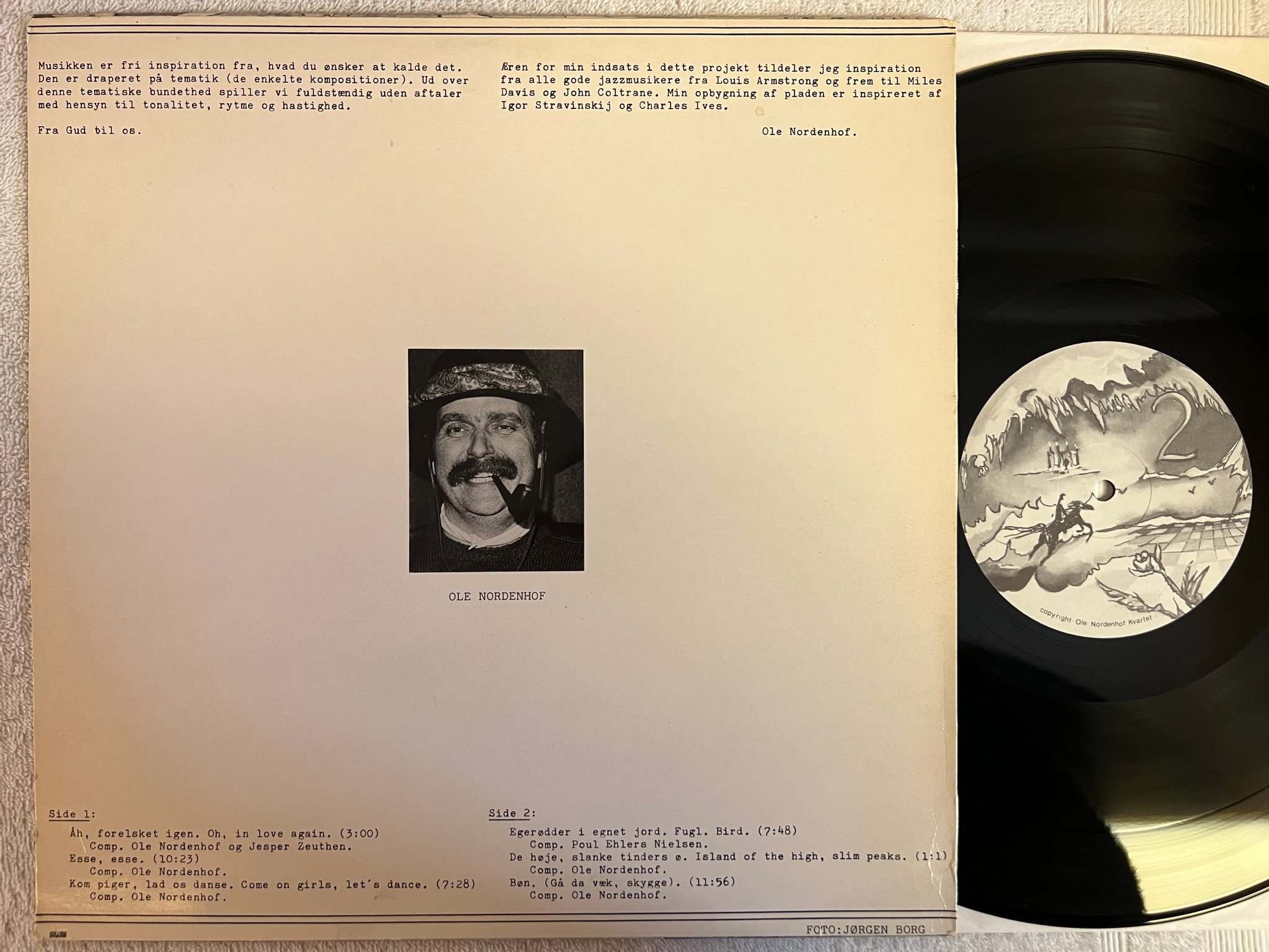 Omslagsbild för skivan OLE NORDENHOF KVARTET fohr edron LP -84 Den FOHN EDRON OL-1 jazz