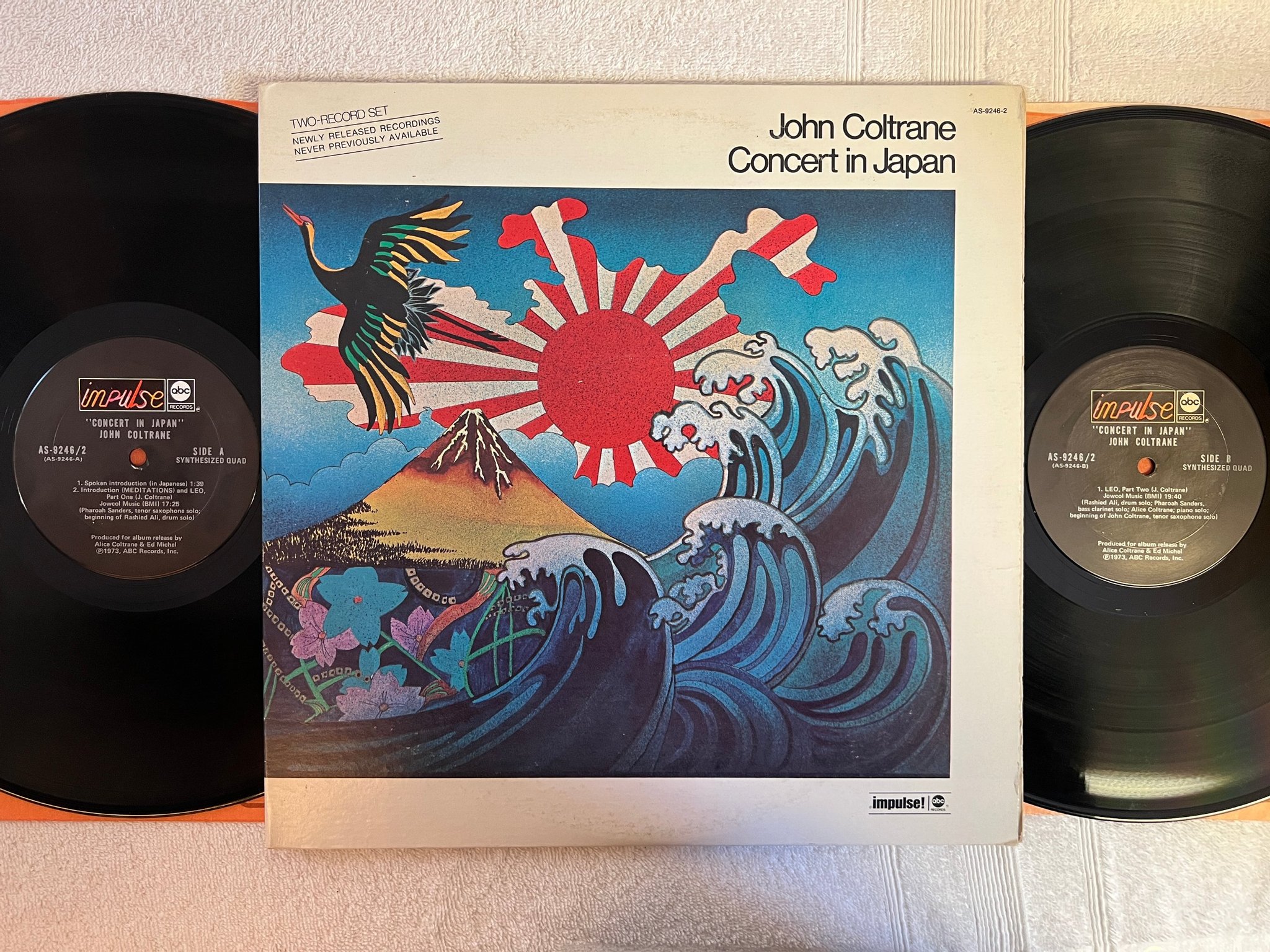Omslagsbild för skivan JOHN COLTRANE concert in Japan 2xLP -73 US ABC / IMPULSE AS 9246  synthesized qu