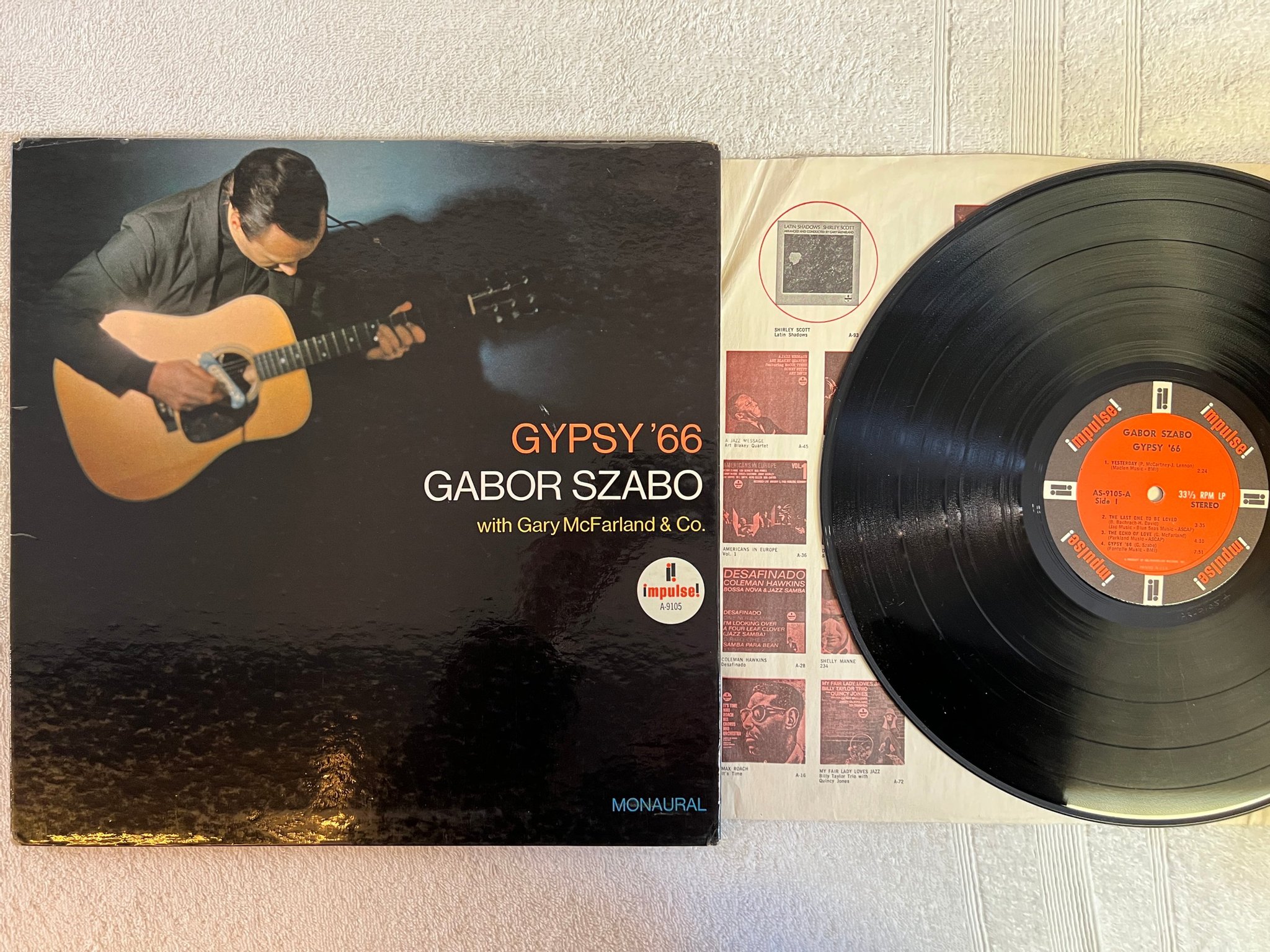 Omslagsbild för skivan GABOR SZABO gypsy '66 LP -66 US IMPULSE A-9105 MONO