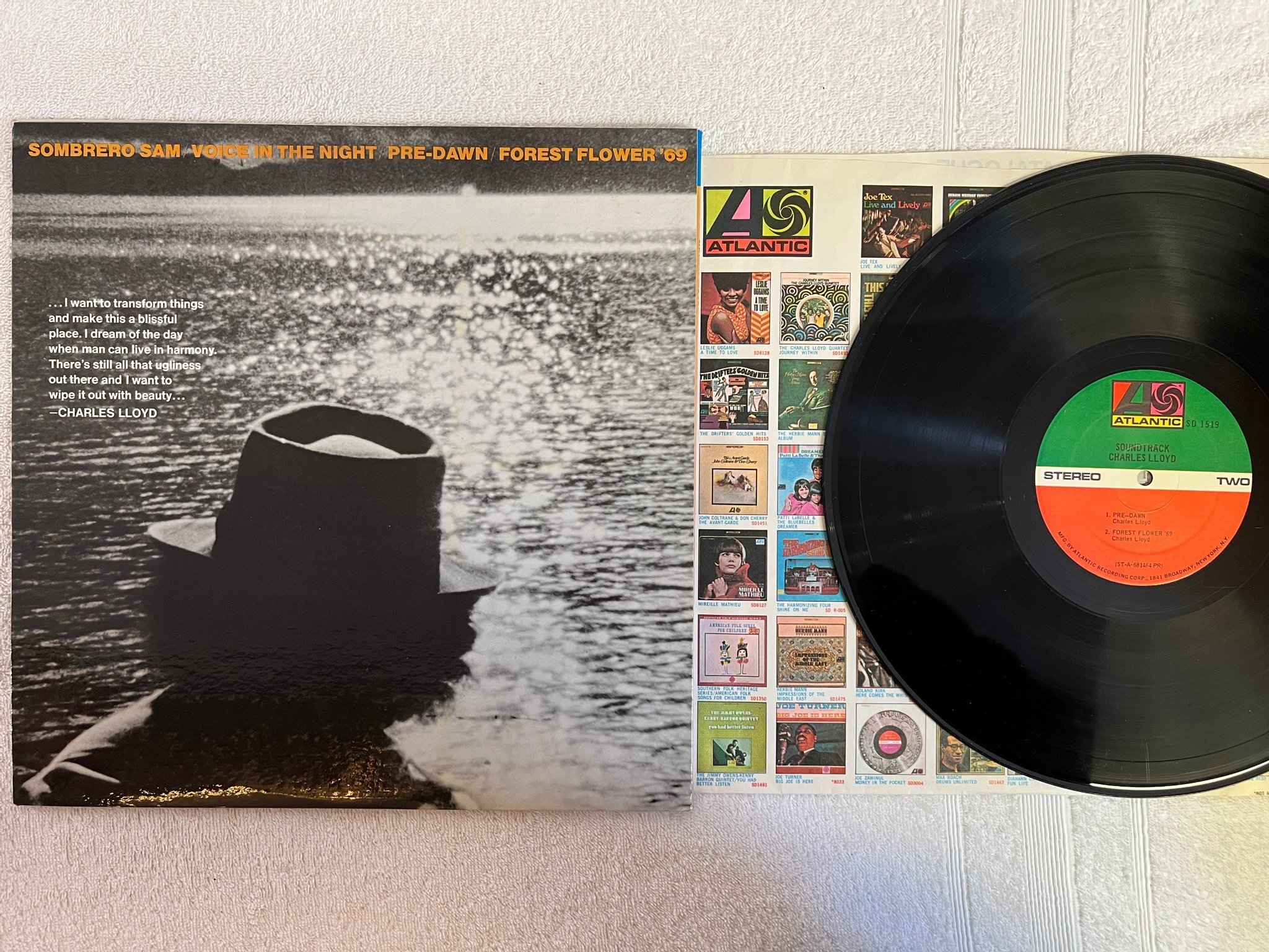 Omslagsbild för skivan CHARLES LLOYD sound track LP -69 US ATLANTIC SD 1519