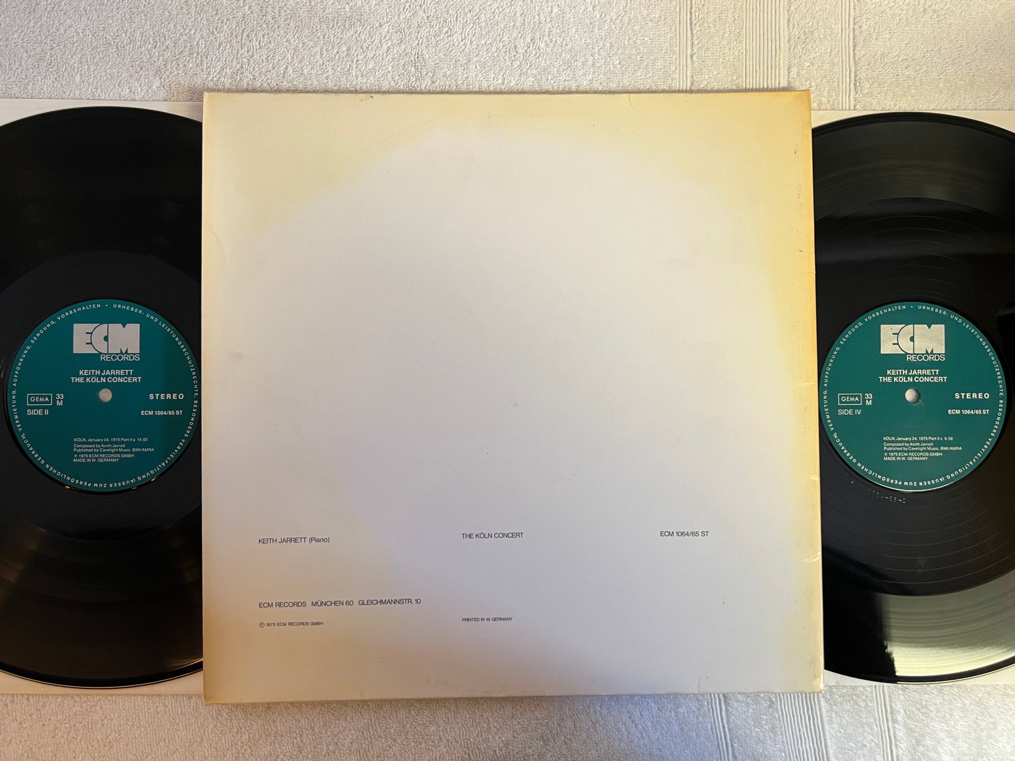 Omslagsbild för skivan KEITH JARRETT the Köln Concert 2xLP Ger ECM 1064/65 ST 