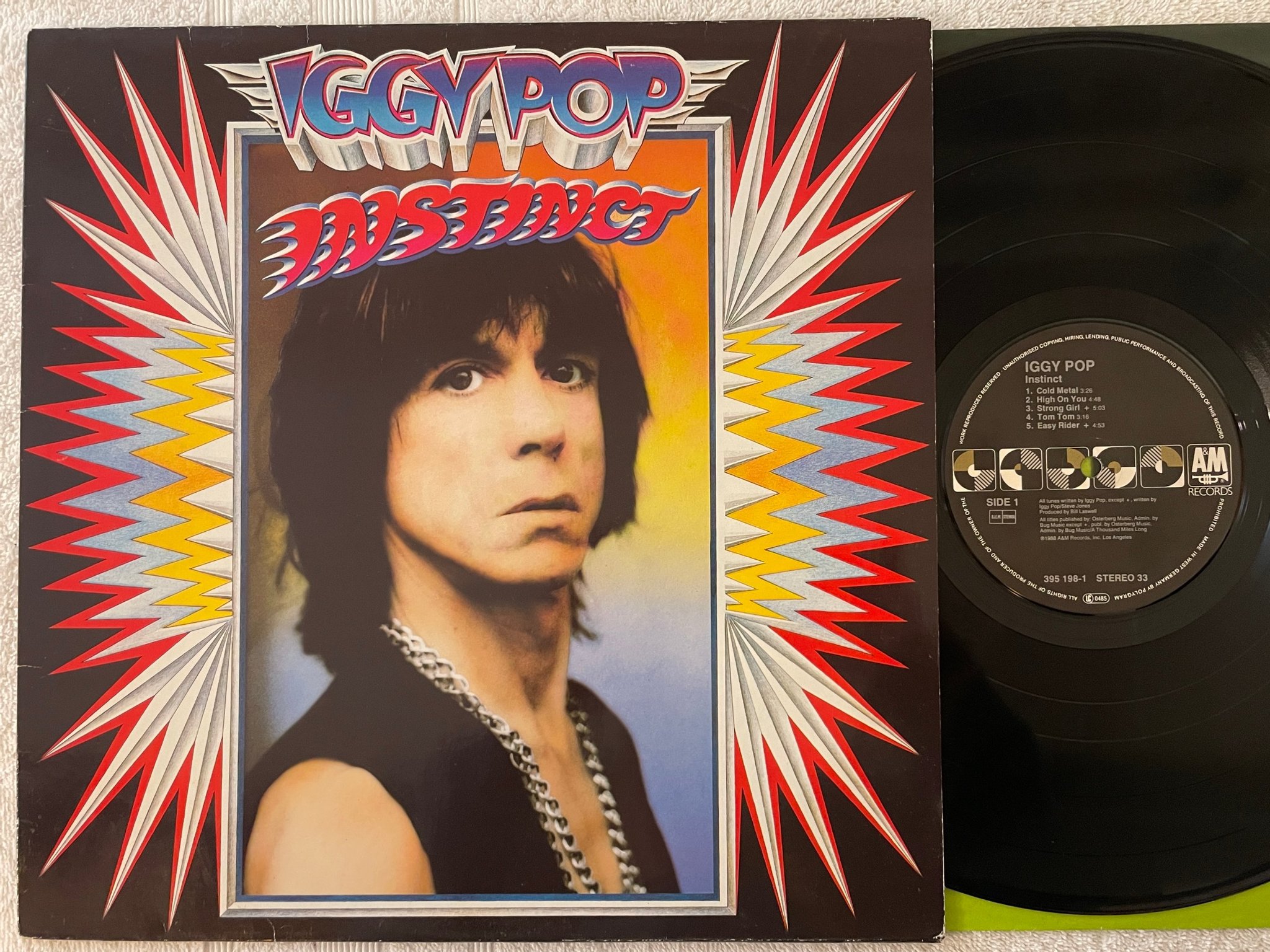 Omslagsbild för skivan IGGY POP instinct LP -88 Ger A&M 395198-1