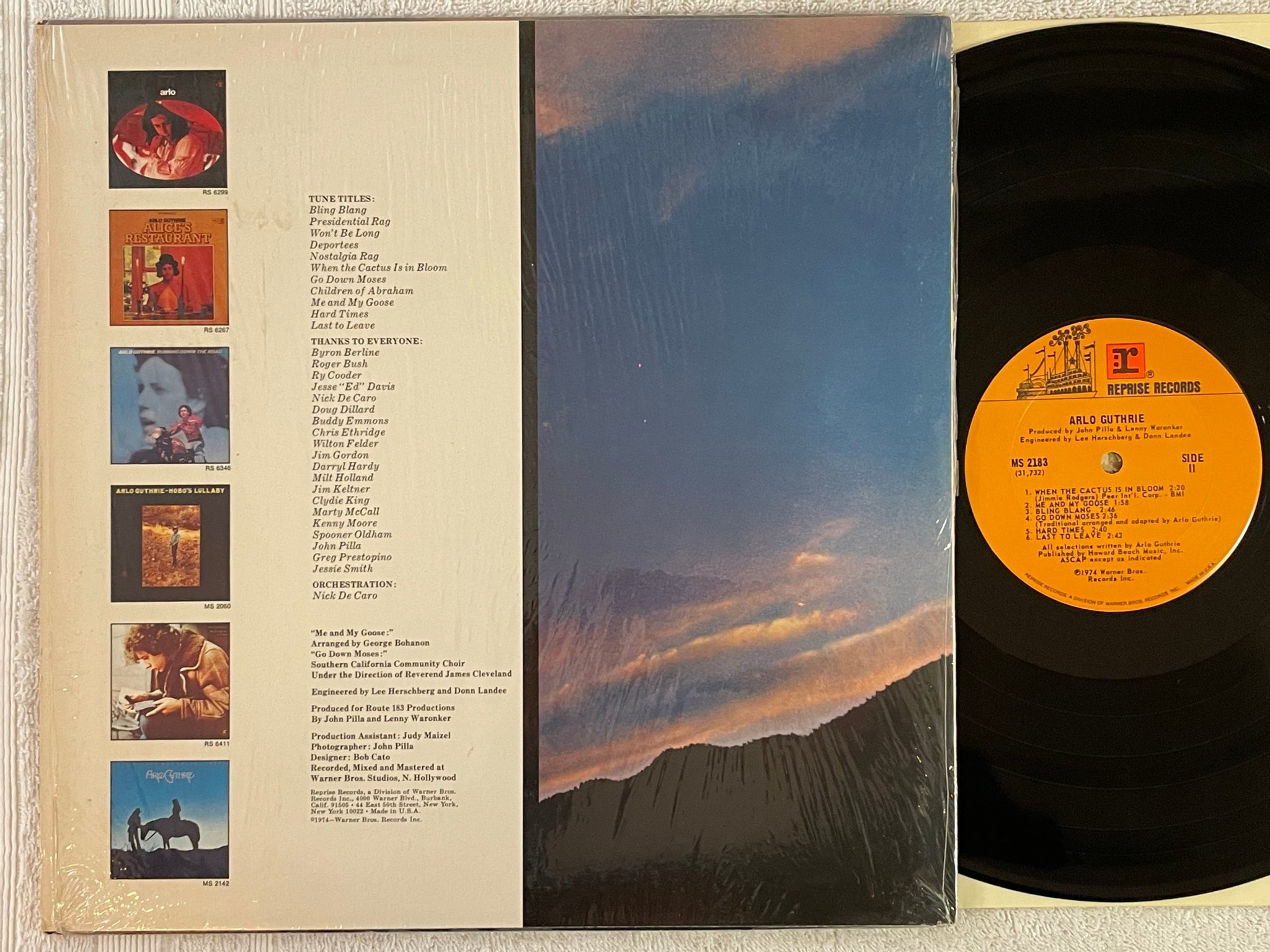 Omslagsbild för skivan ARLO GUTHRIE s/t LP -74 US REPRISE MS 2183