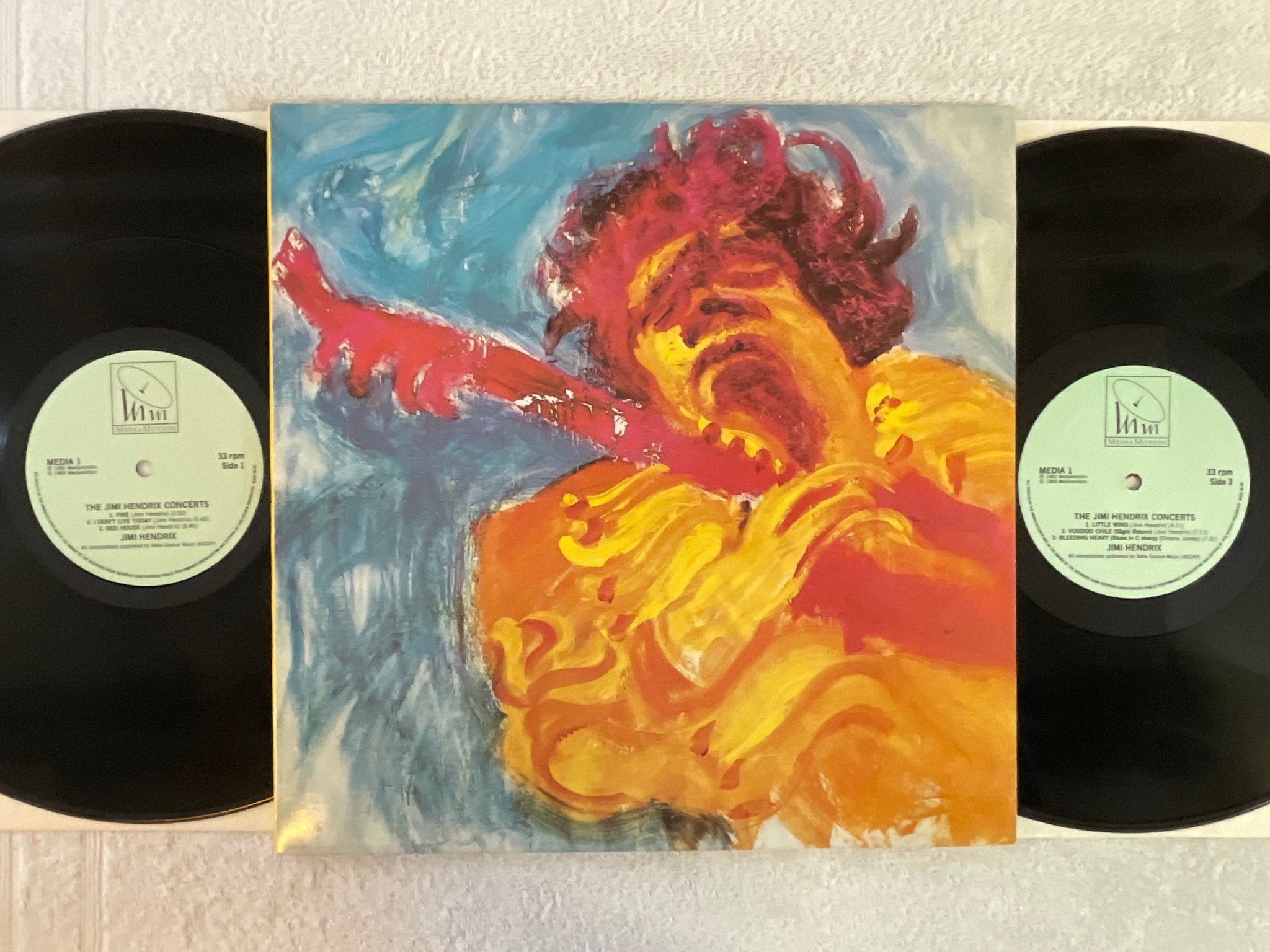 Omslagsbild för skivan JIMI HENDRIX Concerts 2xLP -82 CBS 88592