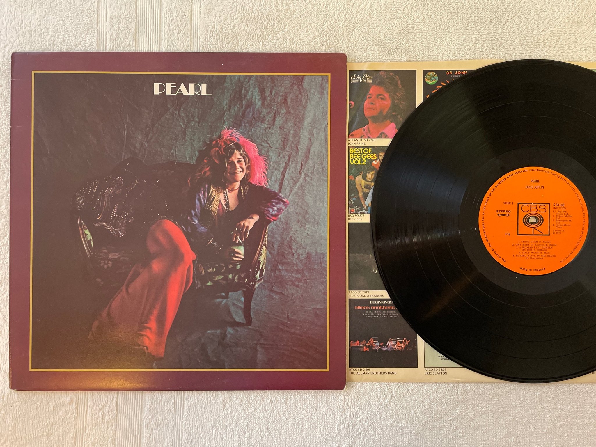 Omslagsbild för skivan JANIS JOPLIN pearl LP -71 UK CBS S 64188 