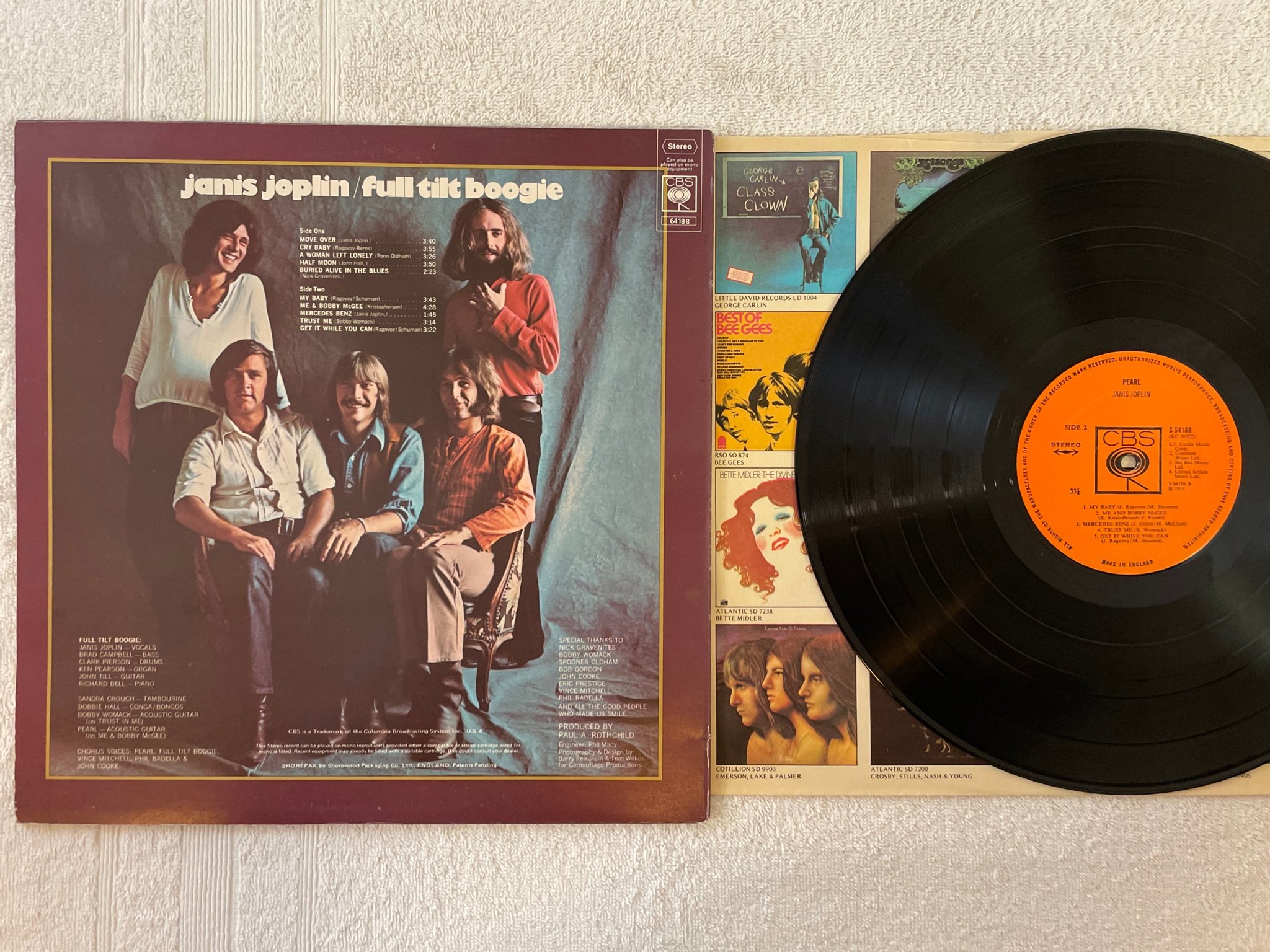 Omslagsbild för skivan JANIS JOPLIN pearl LP -71 UK CBS S 64188 