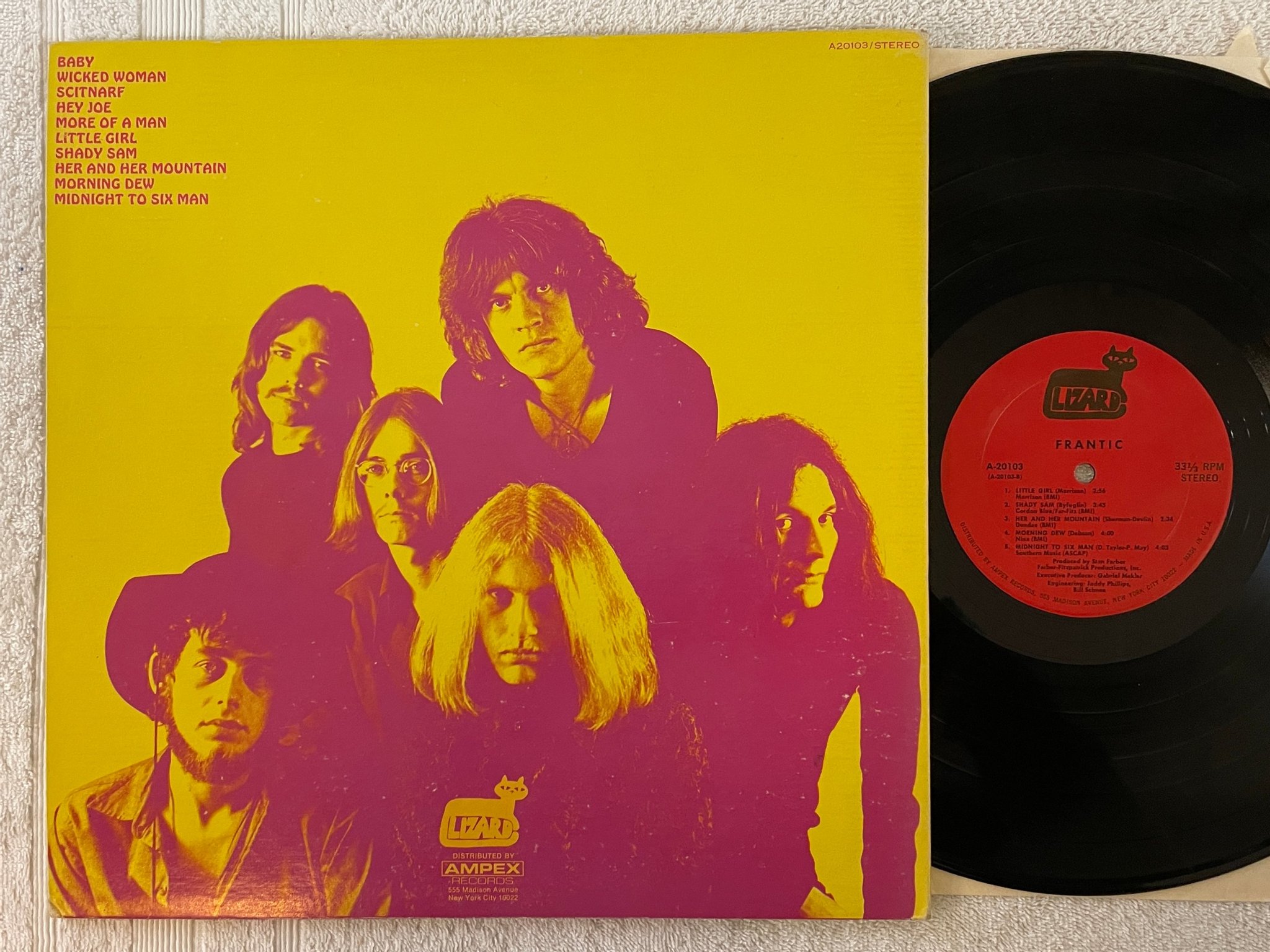 Omslagsbild för skivan FRANTIC conception LP -70 US LIZARD A 20103 hard rock / psych