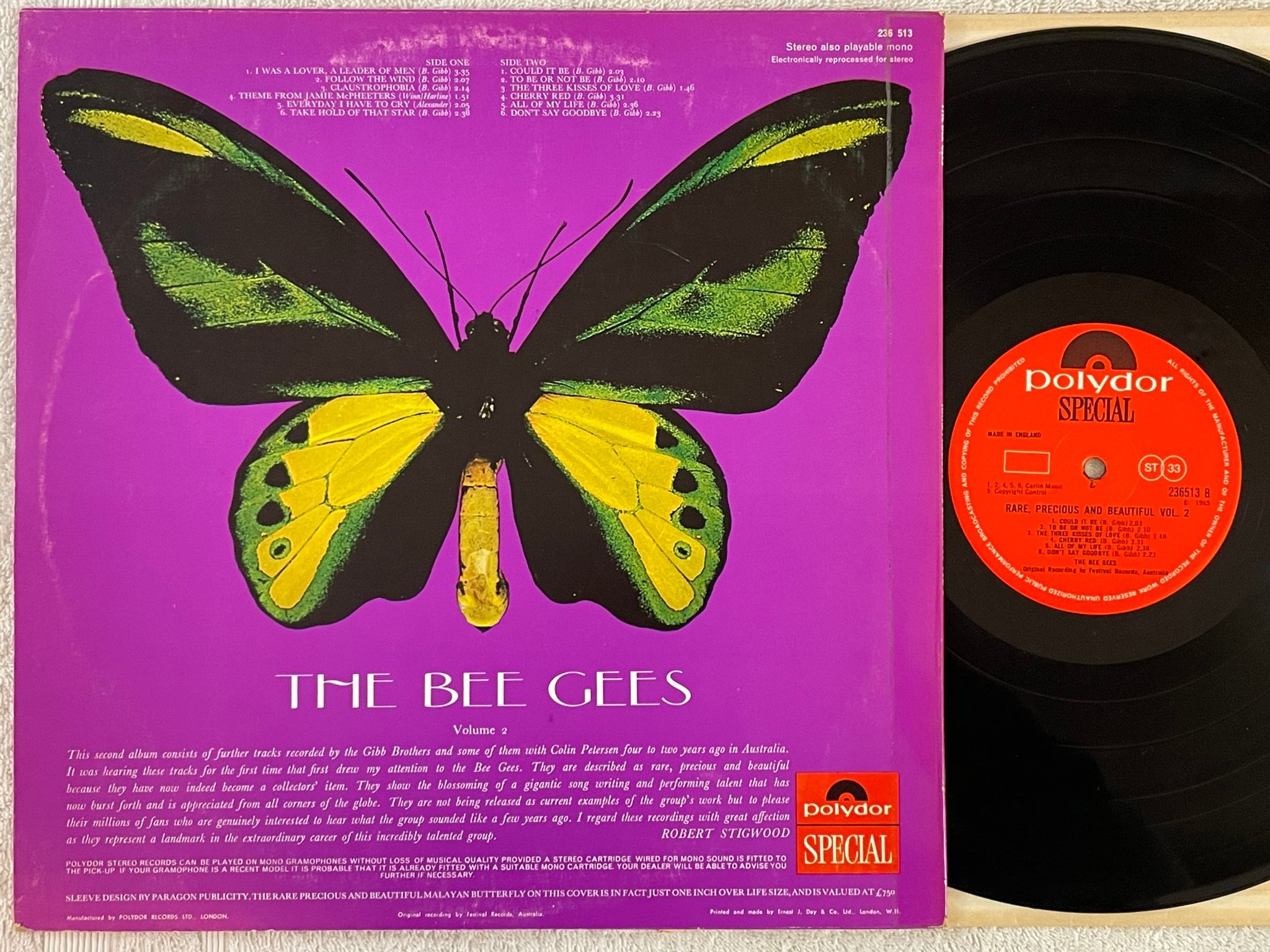Omslagsbild för skivan BEE GEES rare precious & beautiful vol 2 LP   UK POLYDOR 236513