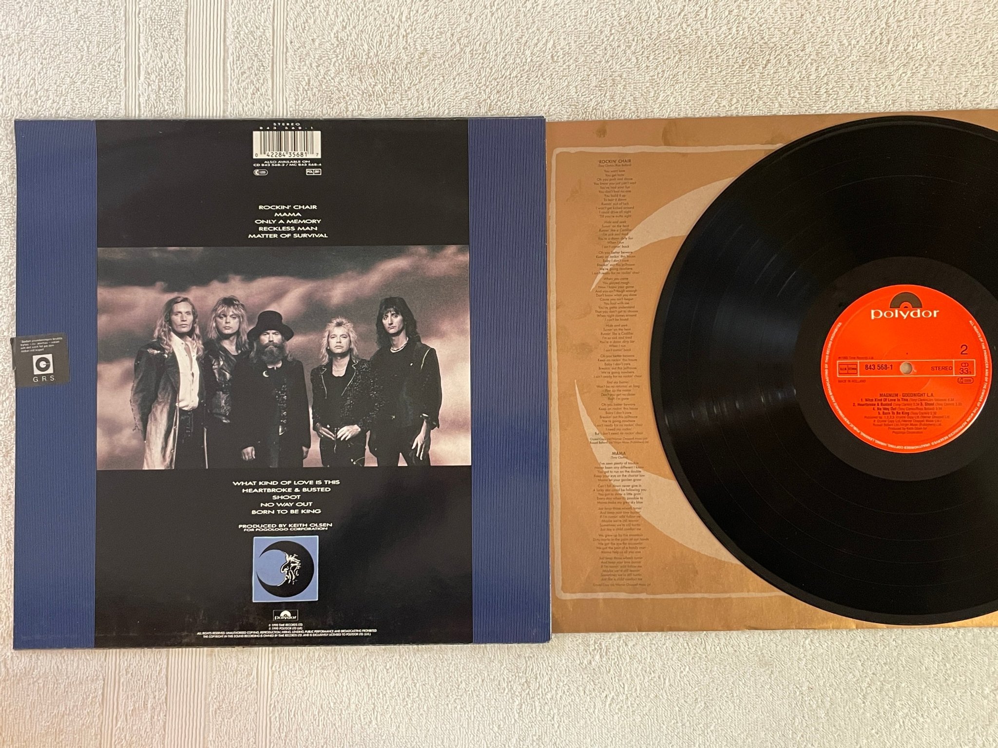 Omslagsbild för skivan MAGNUM goodnight L.A. LP -90 Hol POLYDOR 843568-1