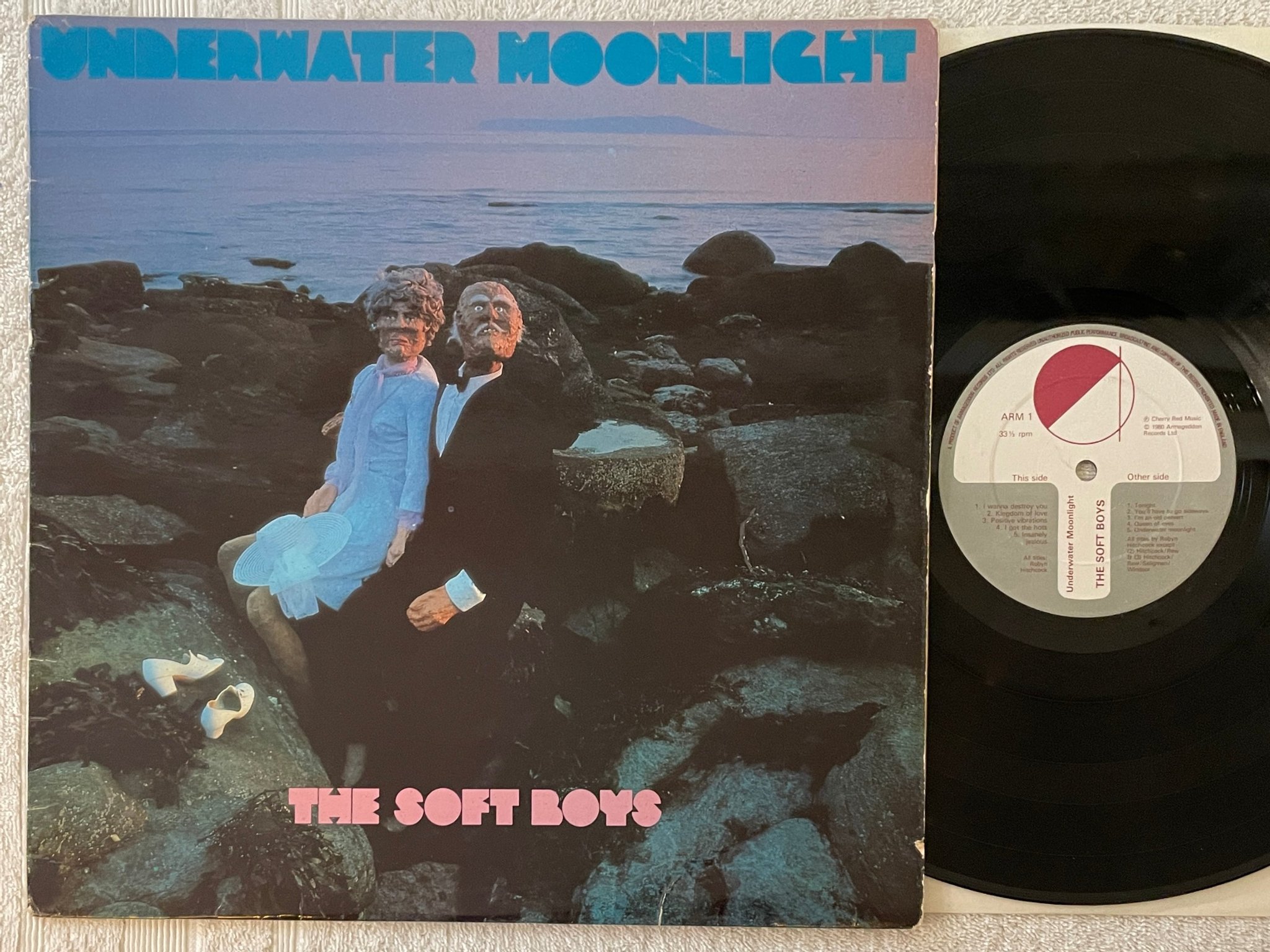 Omslagsbild för skivan THE SOFT BOYS underwater moonlight LP -80 UK ARMAGEDDON ARM 1 indie rock ** RARE