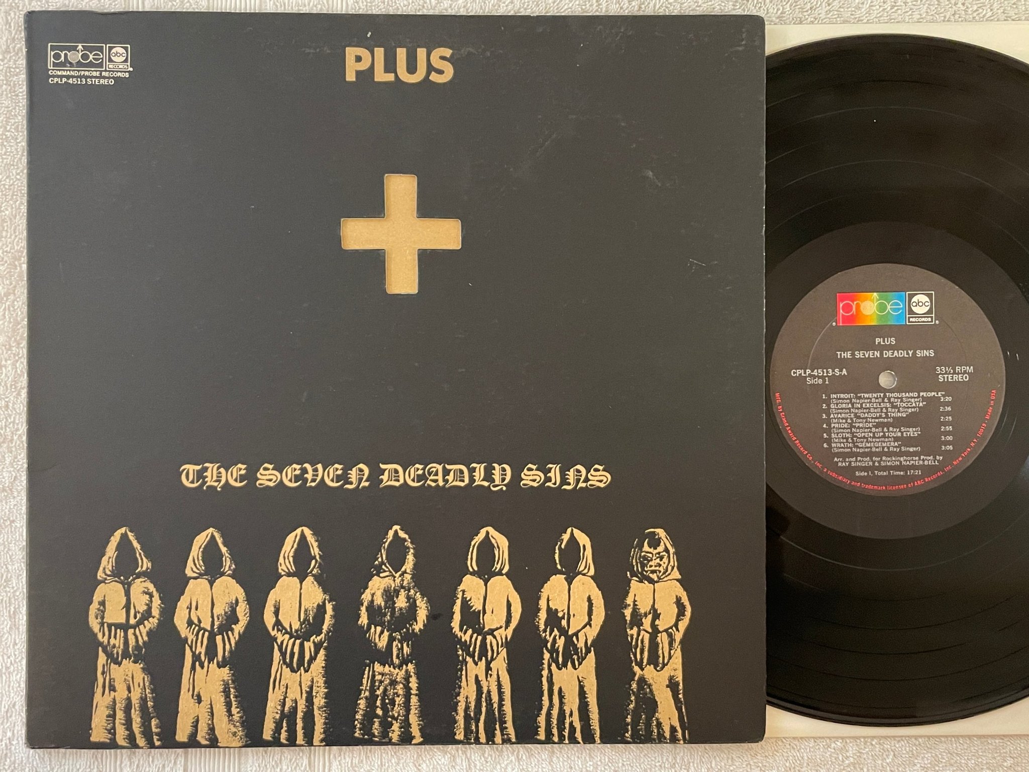 Omslagsbild för skivan PLUS the seven deadly sins LP -69 US PROBE CPLP-4513-S prog rock