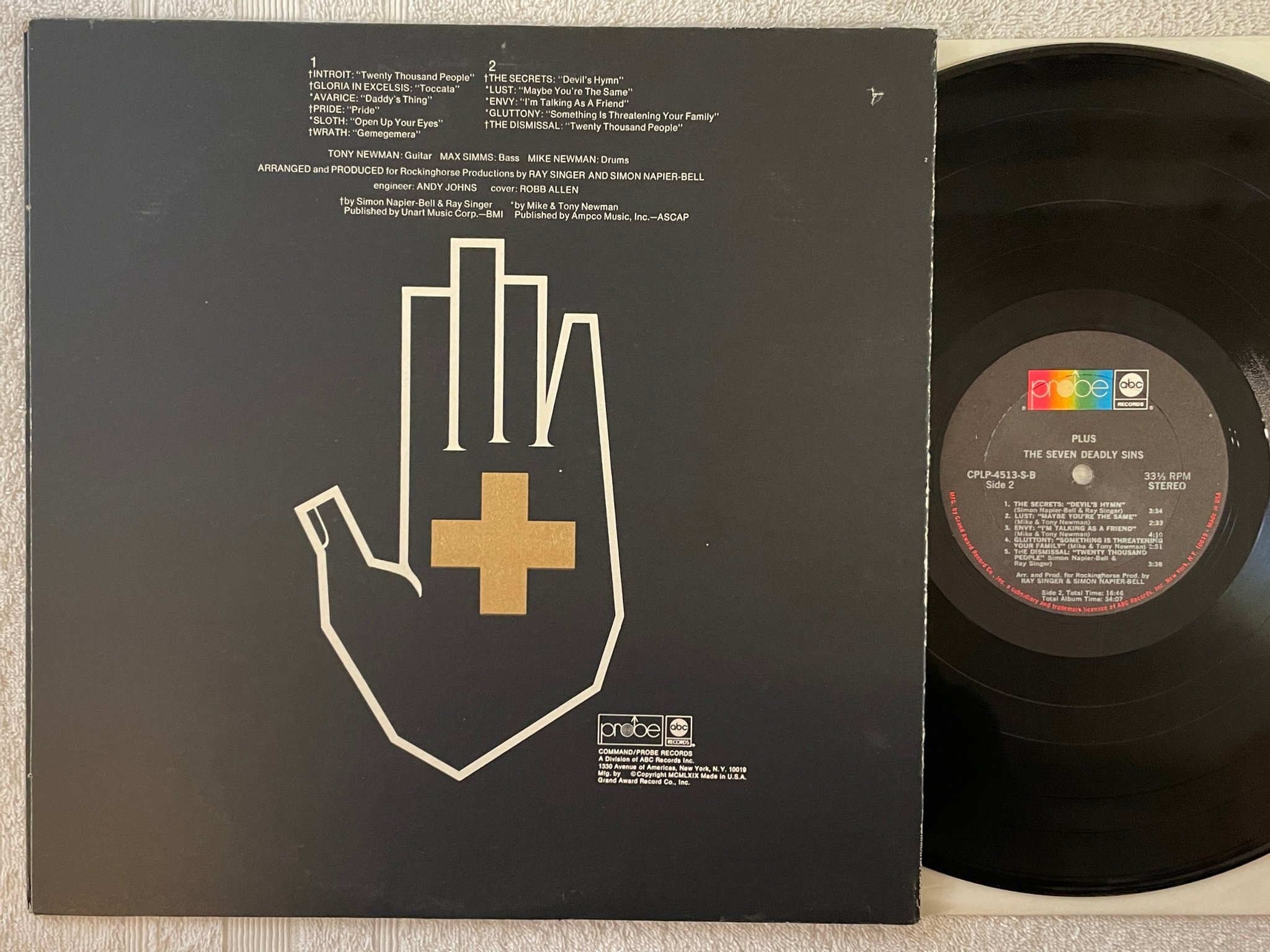 Omslagsbild för skivan PLUS the seven deadly sins LP -69 US PROBE CPLP-4513-S prog rock