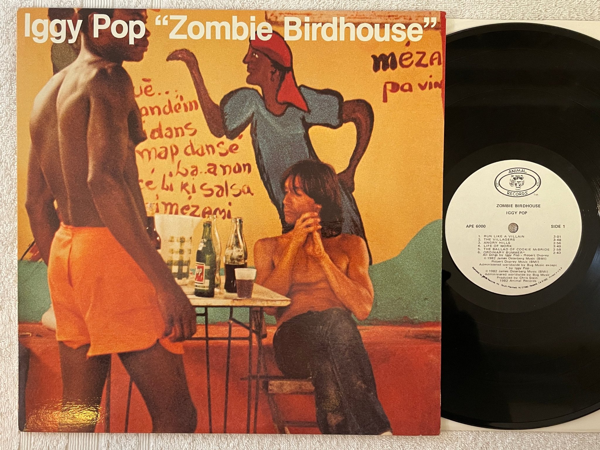 Omslagsbild för skivan IGGY POP zombie birdhouse  LP -82 US ANIMAL APE 6000