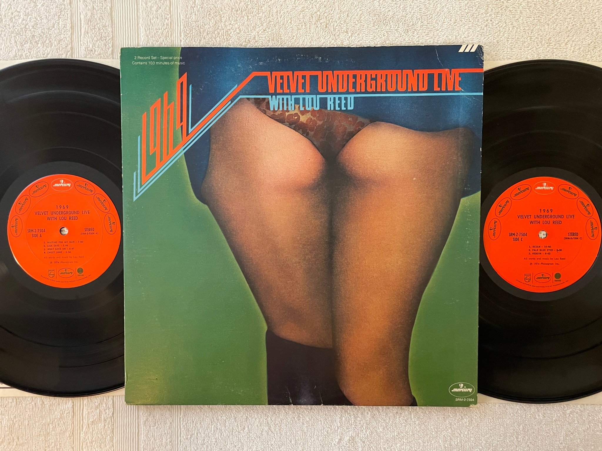 Omslagsbild för skivan VELVET UNDERGROUND live 2xLP -74 US MERCURY ARM-2-7504