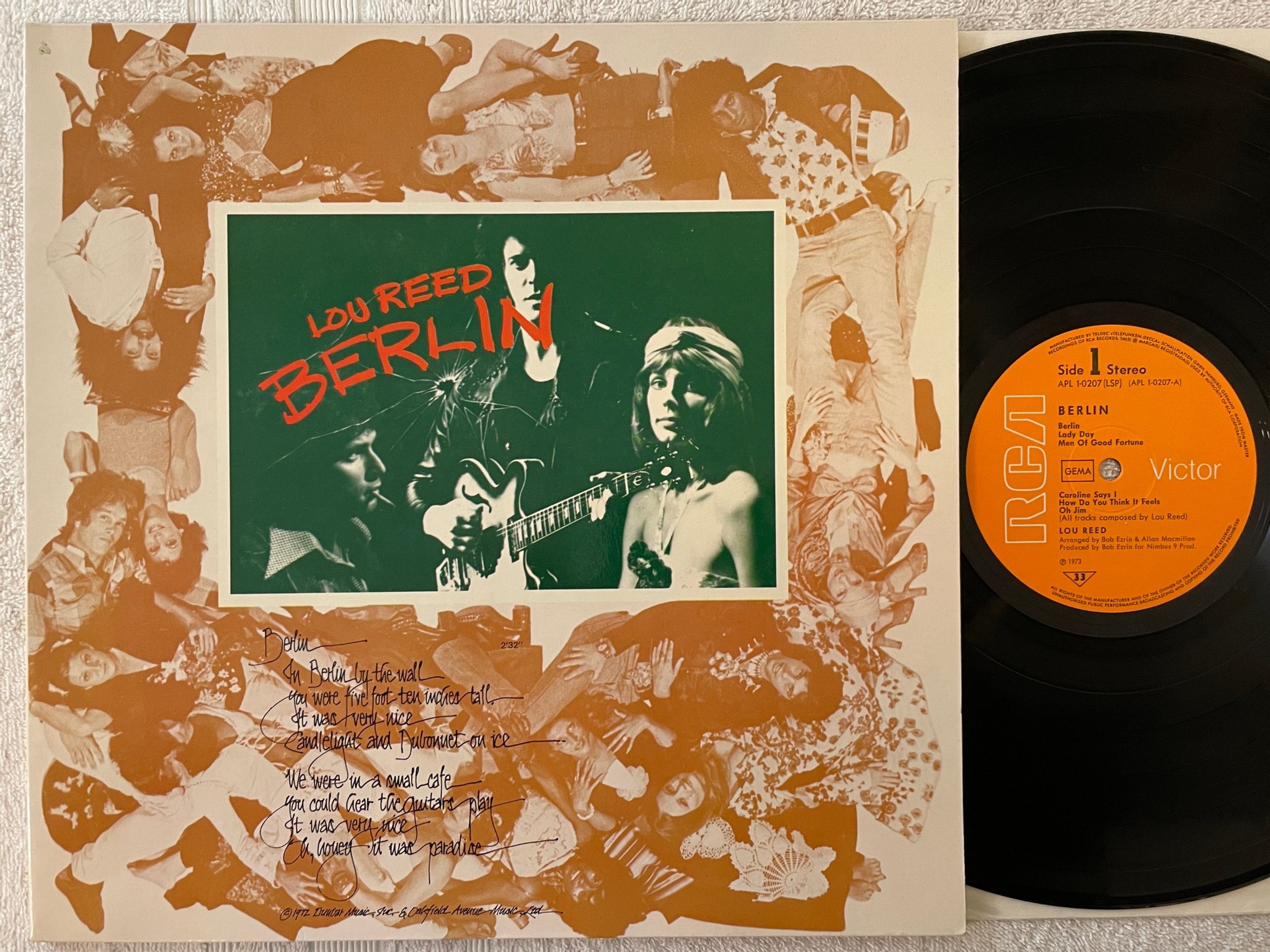 Omslagsbild för skivan LOU REED Berlin LP -73 Ger RCA APL 1-0207