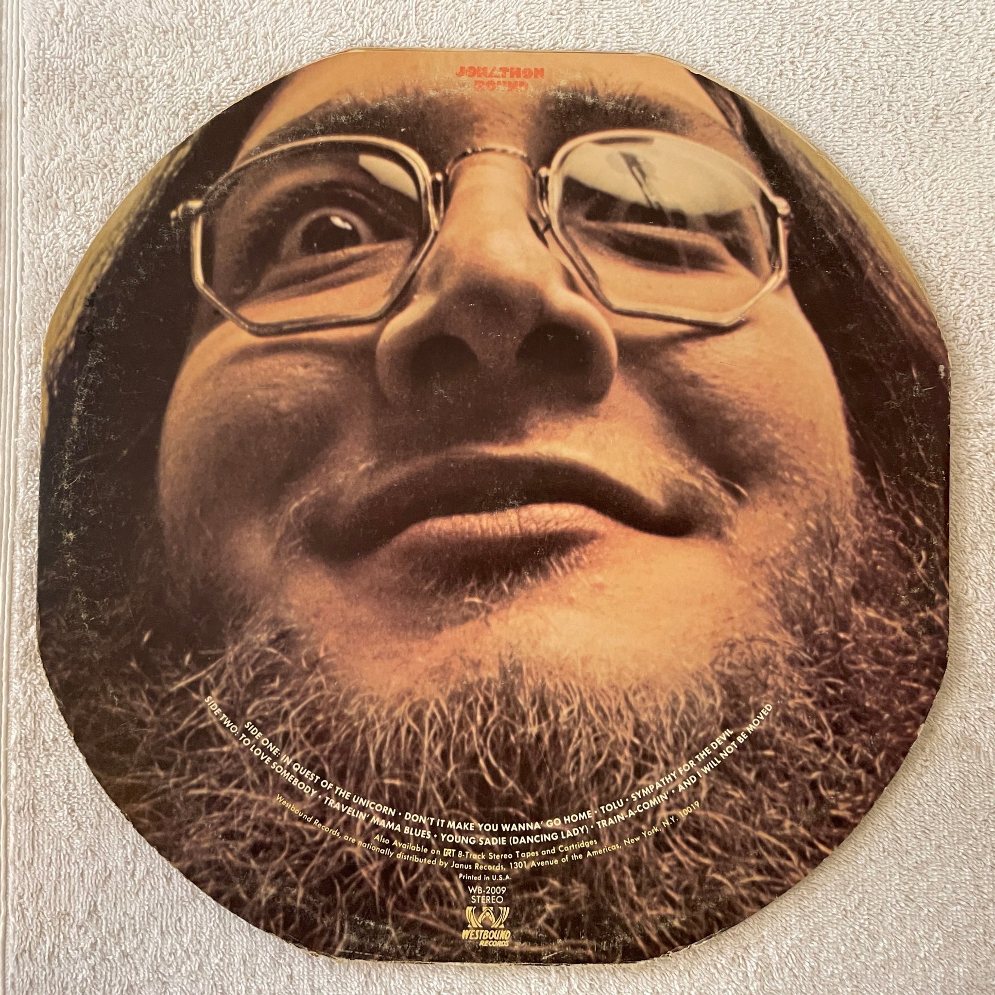 Omslagsbild för skivan JONATHON ROUND s/t LP -71 US WESTBOUND WB 2009 promo 