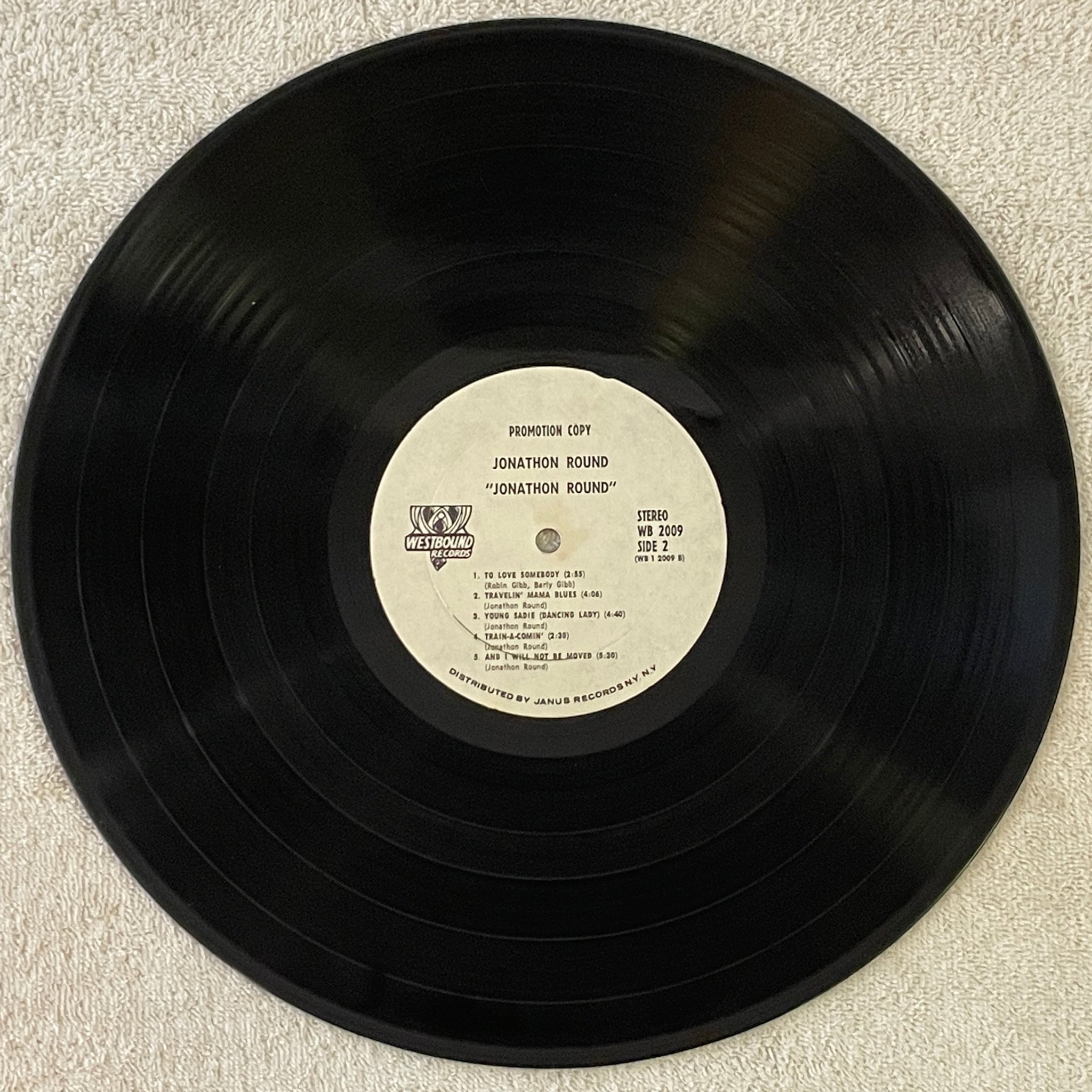 Omslagsbild för skivan JONATHON ROUND s/t LP -71 US WESTBOUND WB 2009 promo 