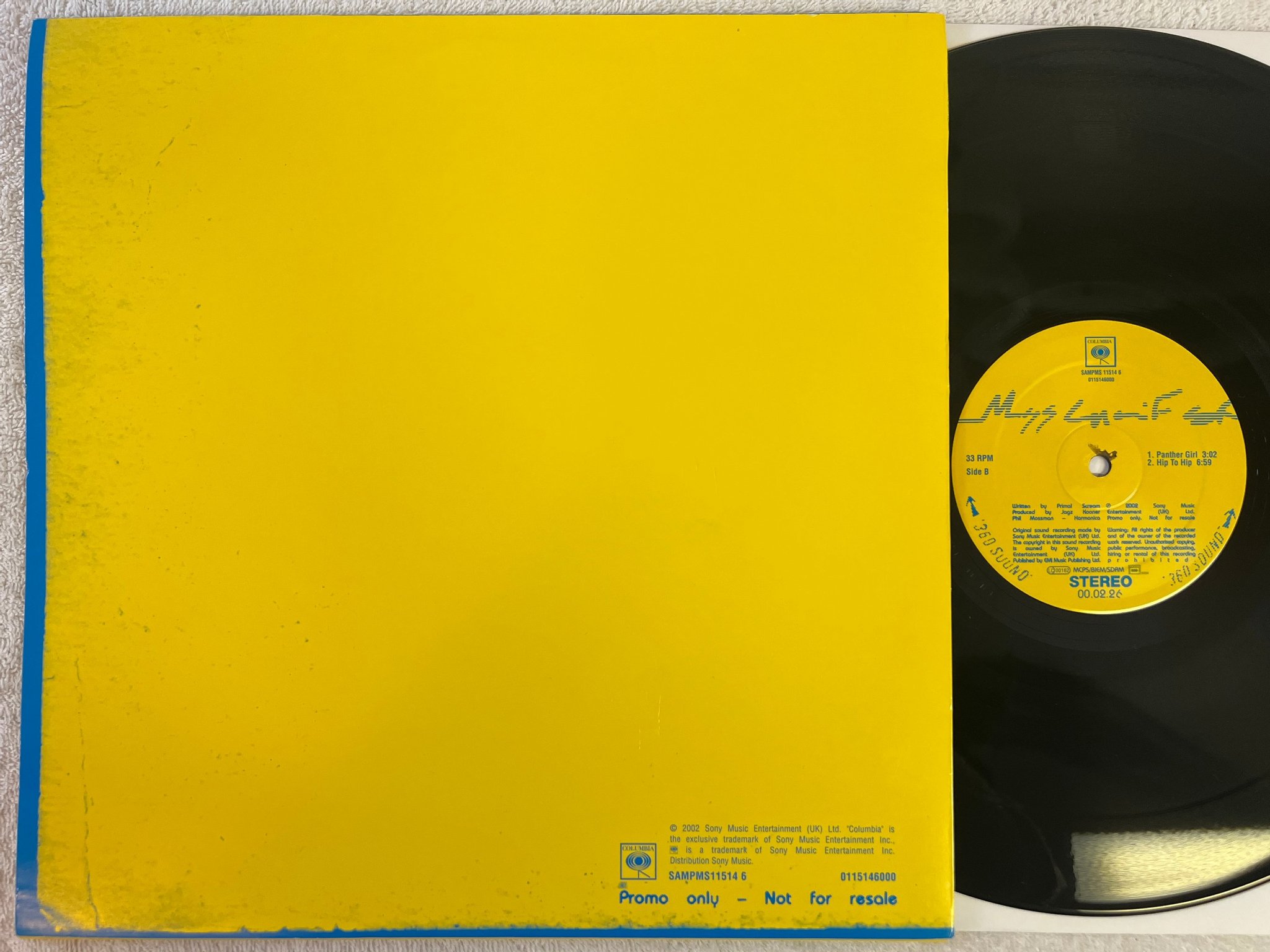 Omslagsbild för skivan PRIMAL SCREAM miss lucifer 12" 2002 UK COLUMBIA SAMPMS 115146 PROMO